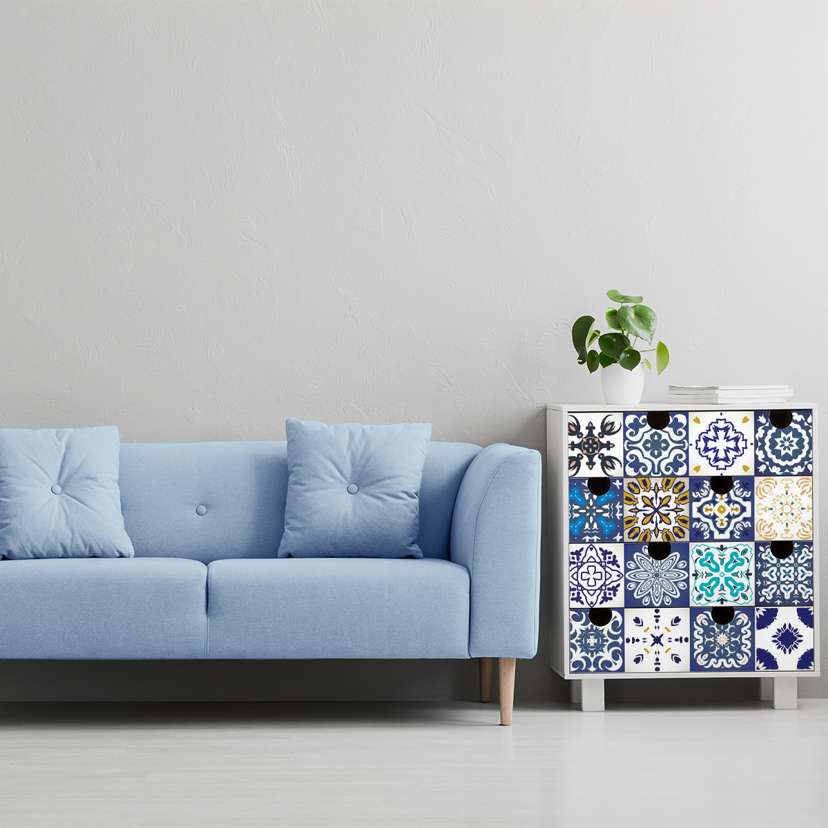 24 vinilos muebles de azulejos leticiana - adhesivo de pared - revestimiento sticker mural decorativo - 24stickers15x15cm