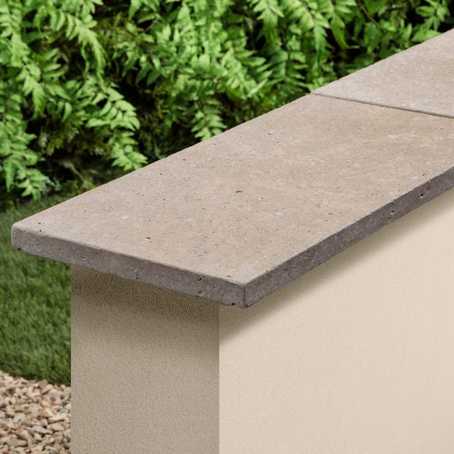 Couvertine Pierre d'Egypte Beige 60x30x3 cm avec larmiers (à l'unité) - RO'MA NATURE
