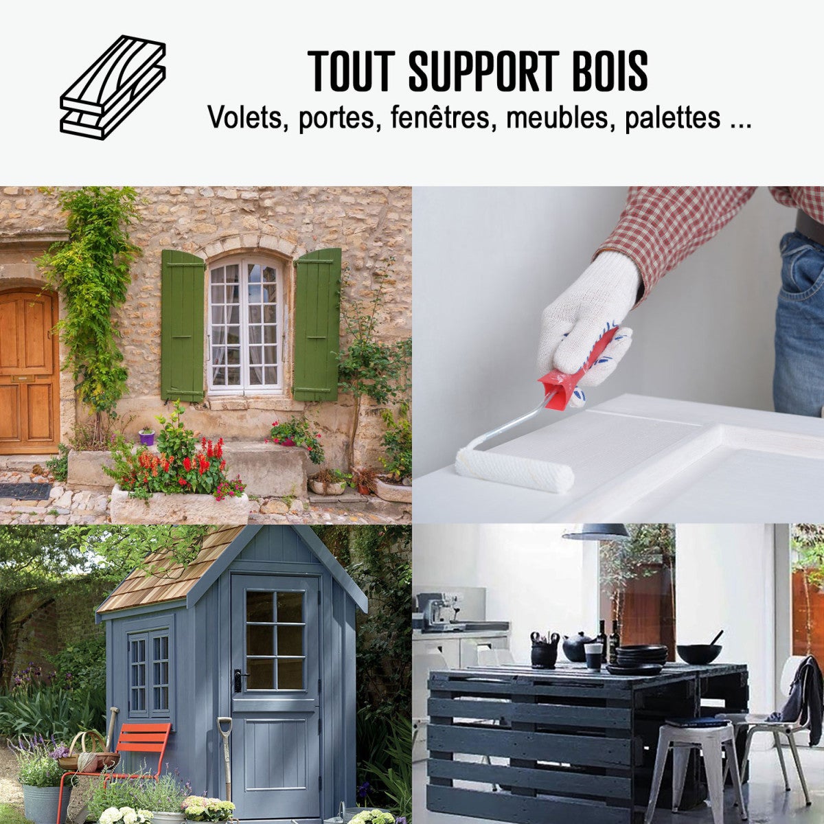 Peinture Bois Extérieur : Portails, bardage, abri, mobilier de jardin : ARCALAQUE 201 Telegris 4 - RAL 7047 - 0.5 L - ARCANE INDUSTRIES - 3