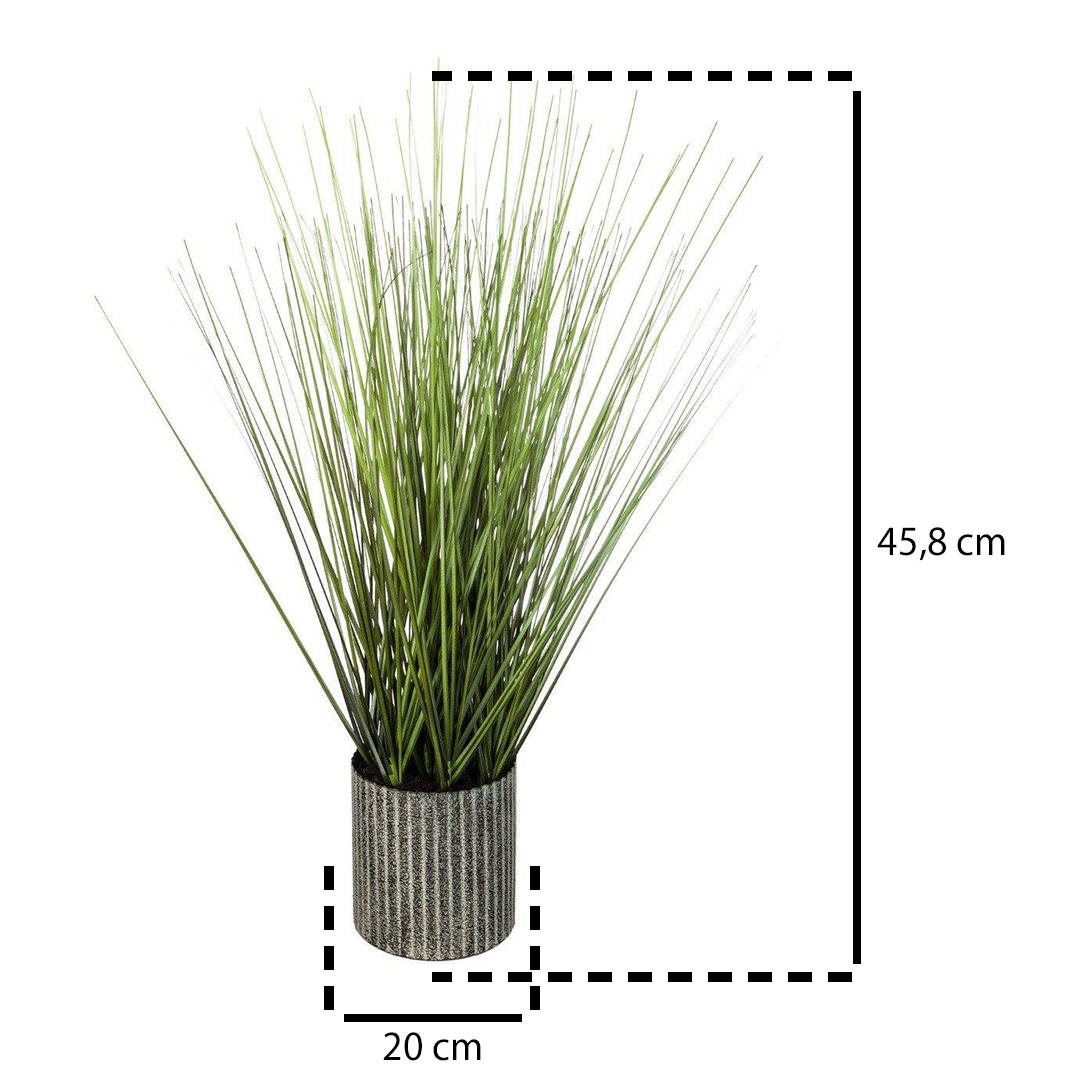 Herbe artificielle - pot en métal - H45 cm - Atmosphera créateur d'intérieur - 3