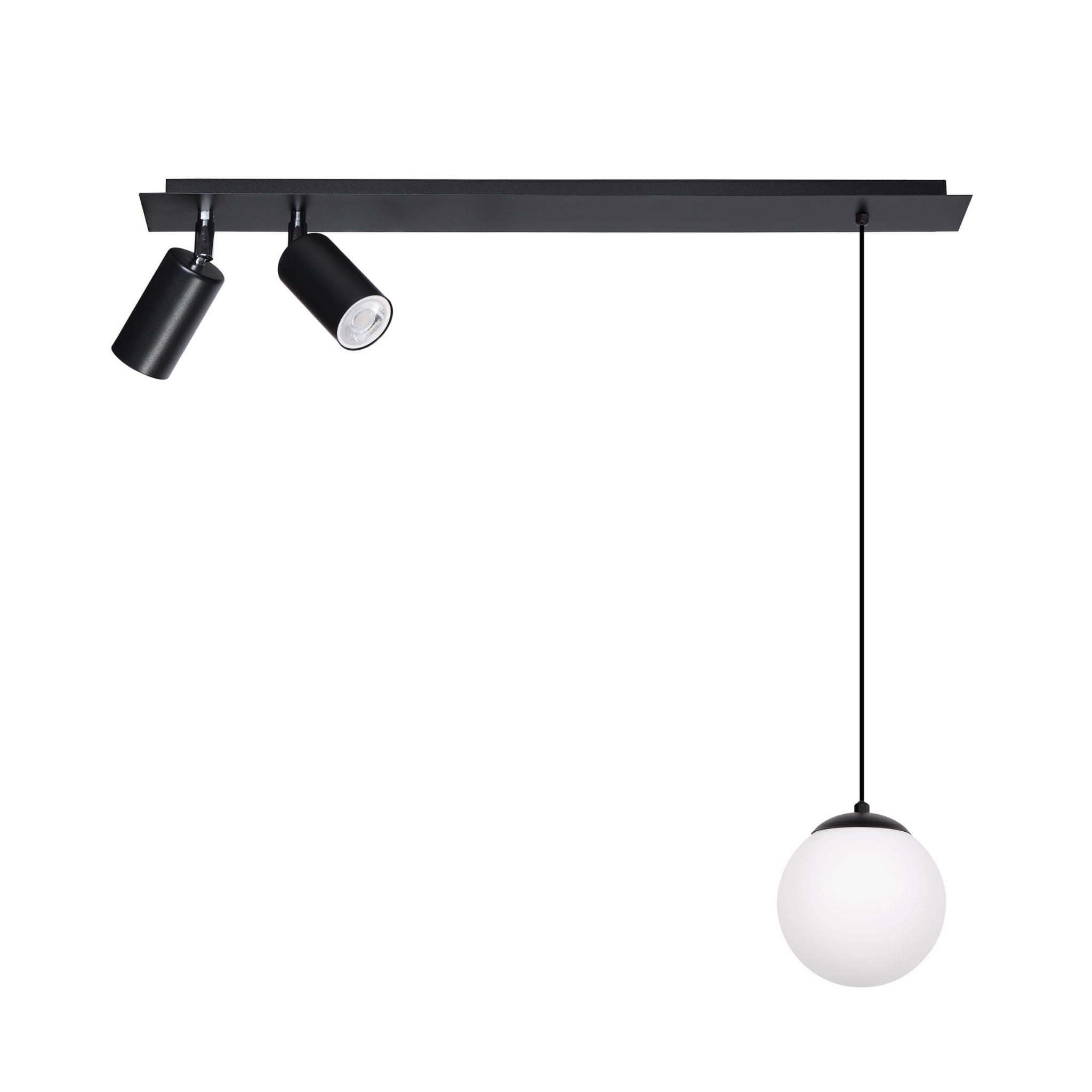 Lampa wisząca Albio czarno-biała 3xGU10 / E14x40W listwa wym: 85 x 68 x 14 cm metal Kaja