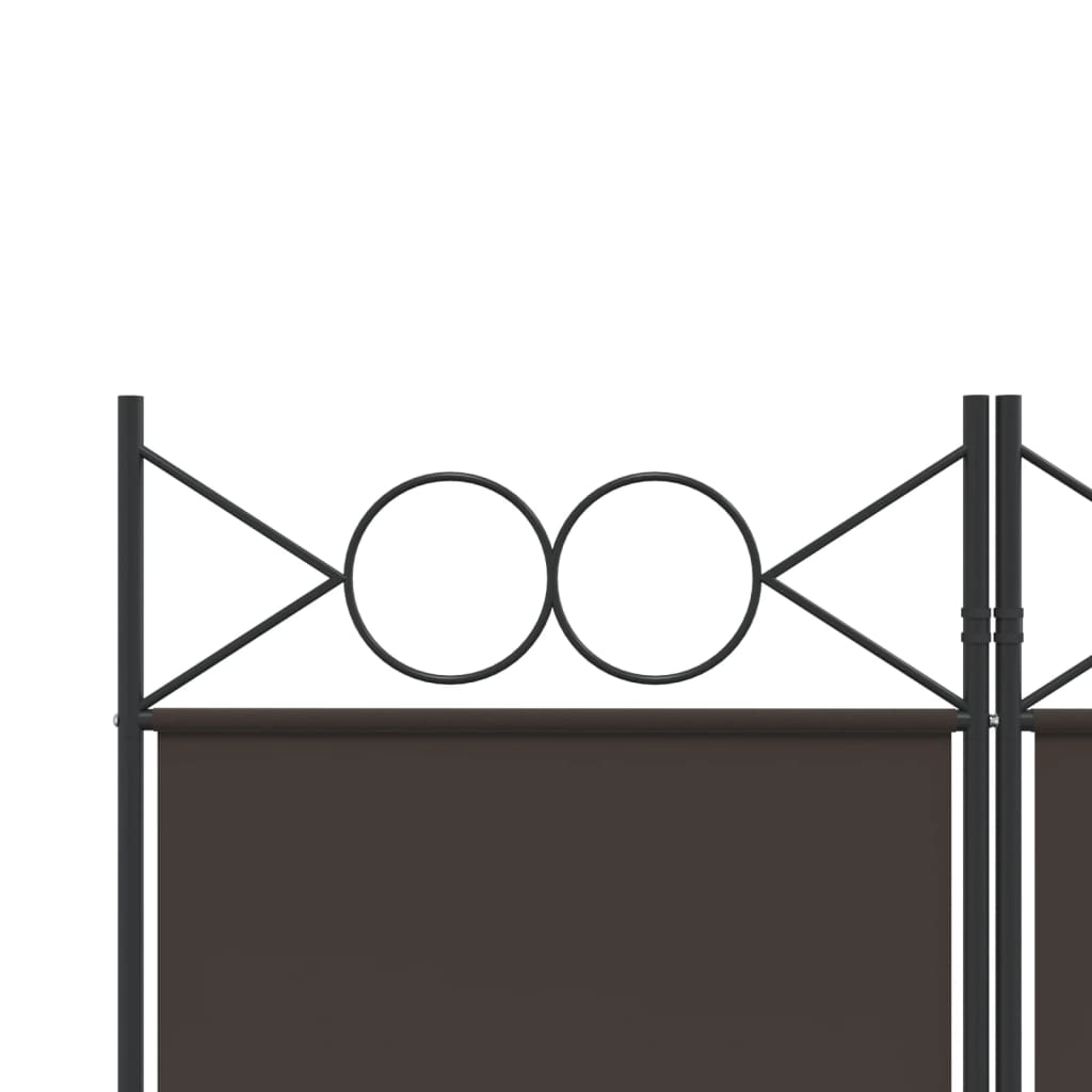 vidaXL Cloison de séparation 5 panneaux Marron 200x200 cm Tissu - 7