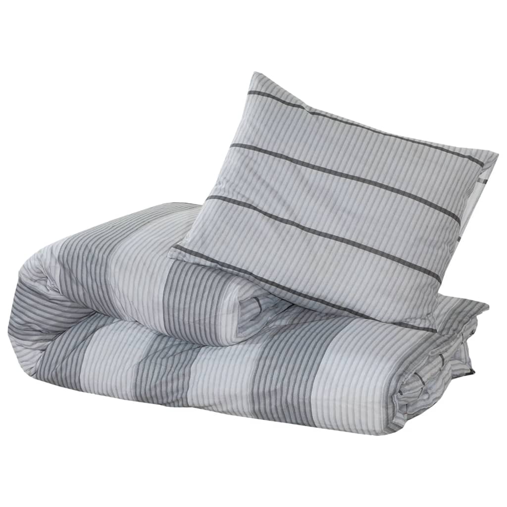 Ensemble de housse de couette Gris 240x220 cm Coton - 2