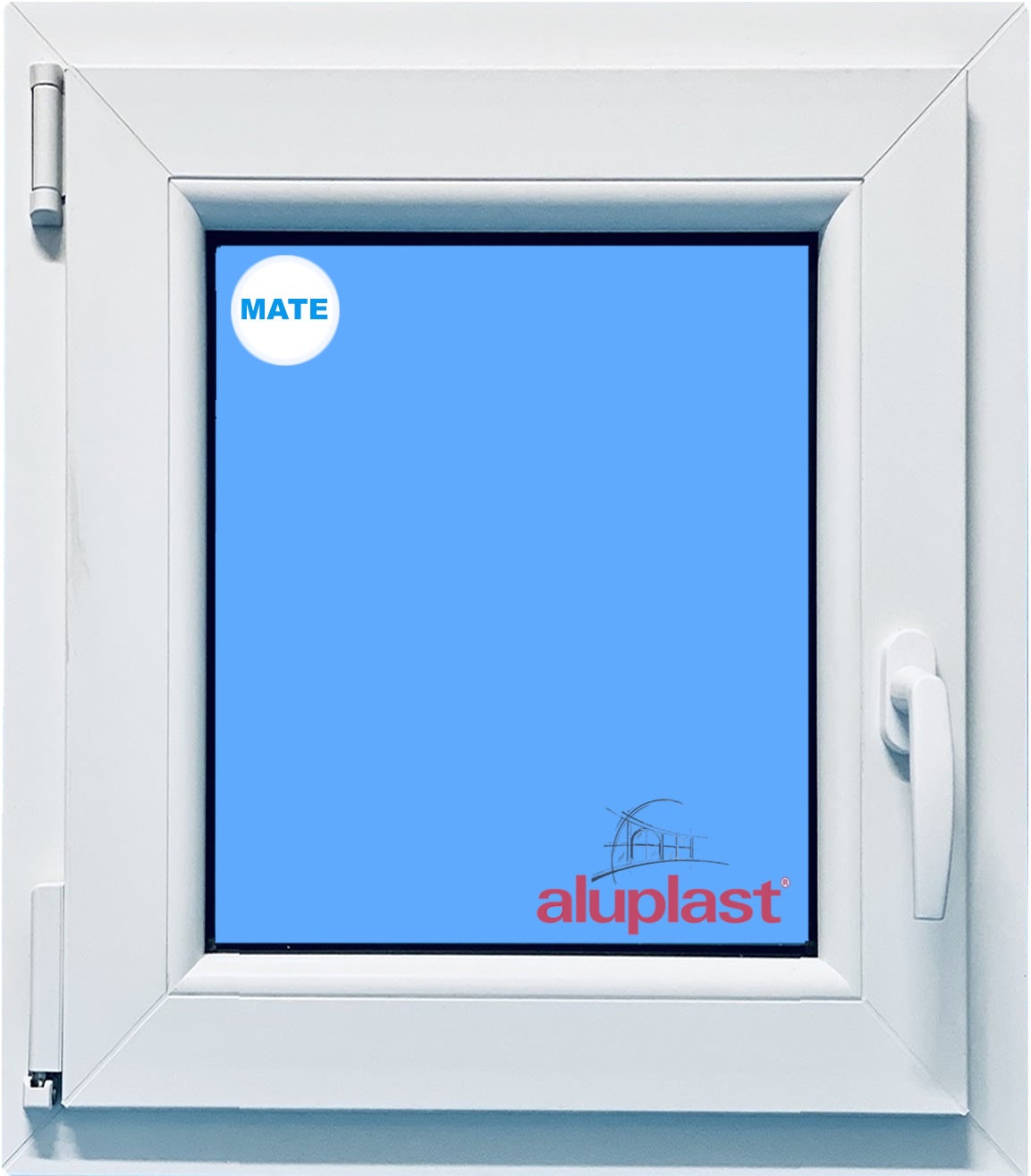 Ventana pvc 500x700 blanca oscilobatiente izquierda vidrio mate