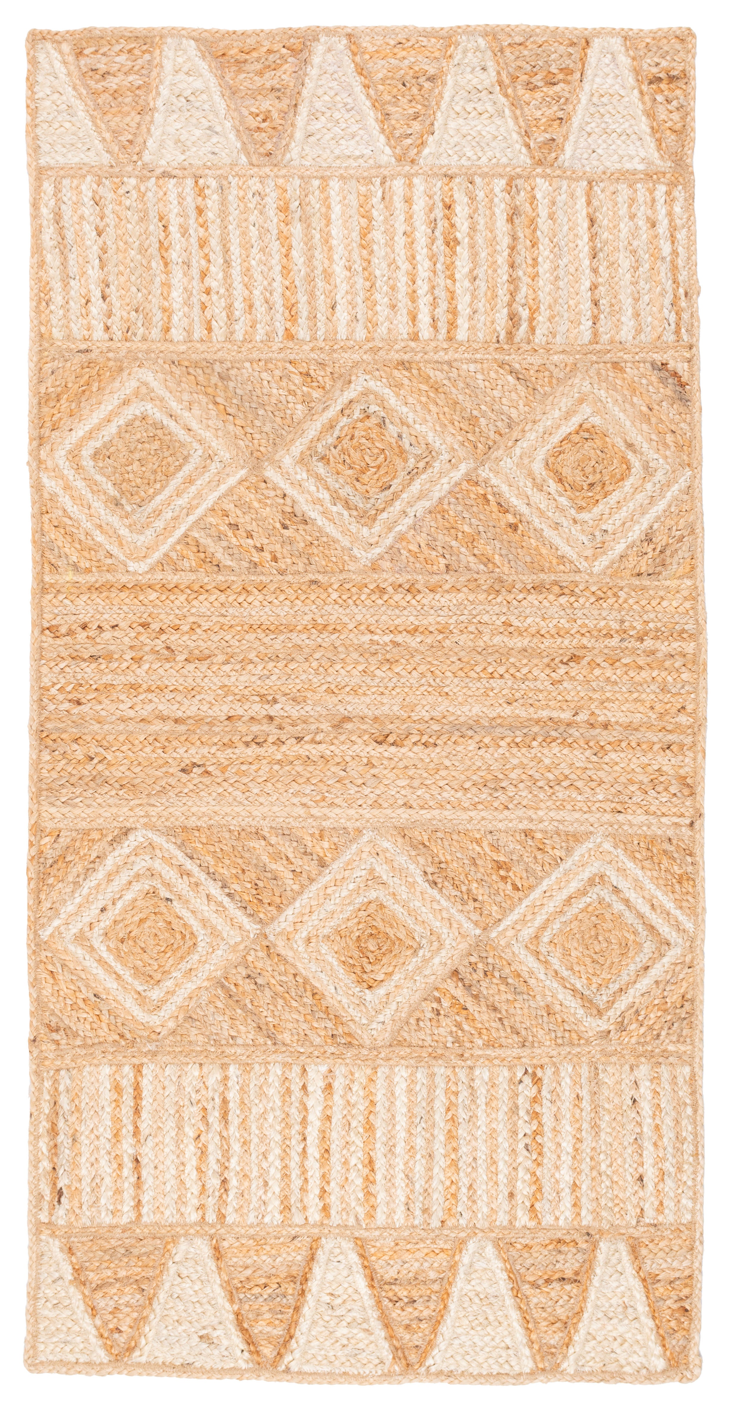Dywan Multidecor z Juty Outdoor na zewnątrz i do wewnątrz 70 x 140 cm aztecki beżowy 1 szt.