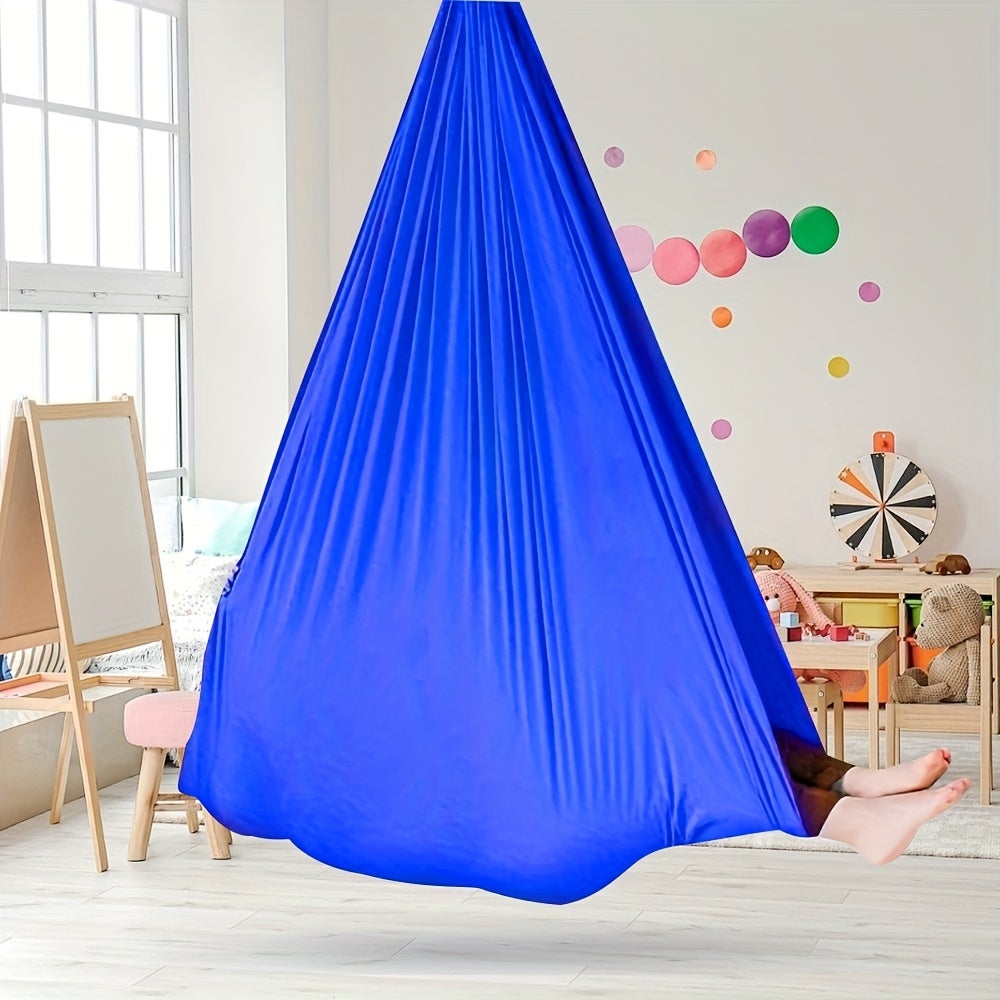 Balançoire sensorielle, balançoire thérapeutique pour enfants et adultes, hamac pour enfants autistes, bleu ciel, 1 x 2,8 m - 4