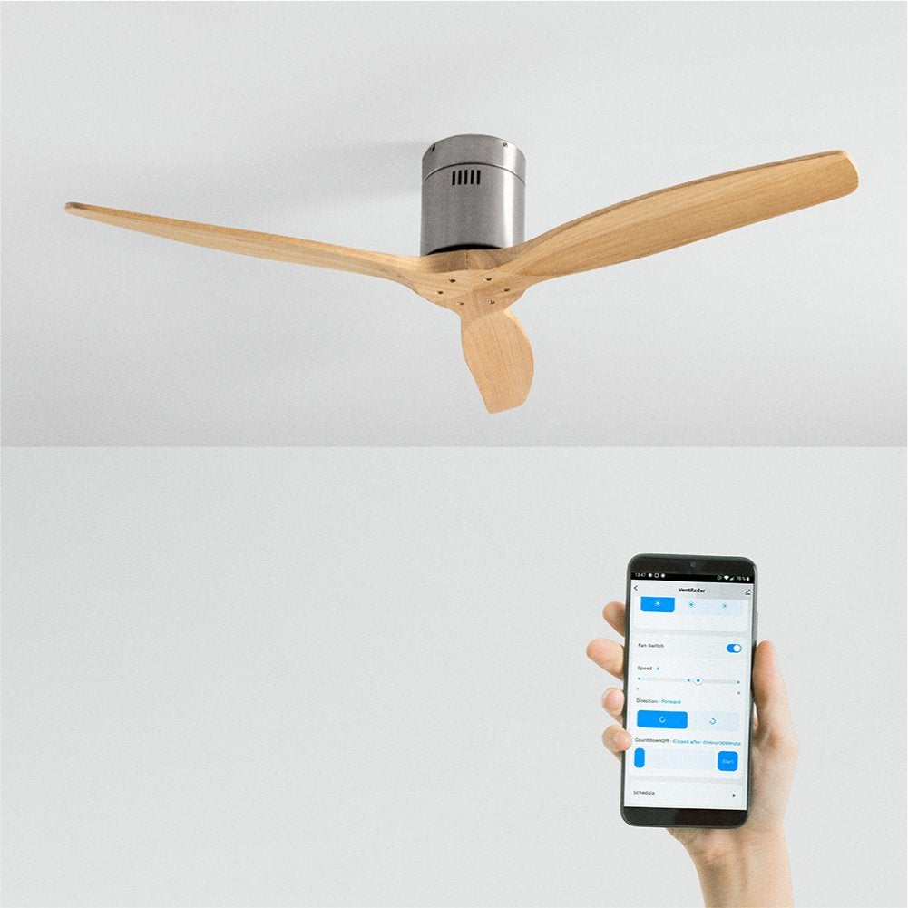 CREATE - WIND CALM NATURAL WOOD - Wentylator sufitowy 40W cichy 100% drewno -