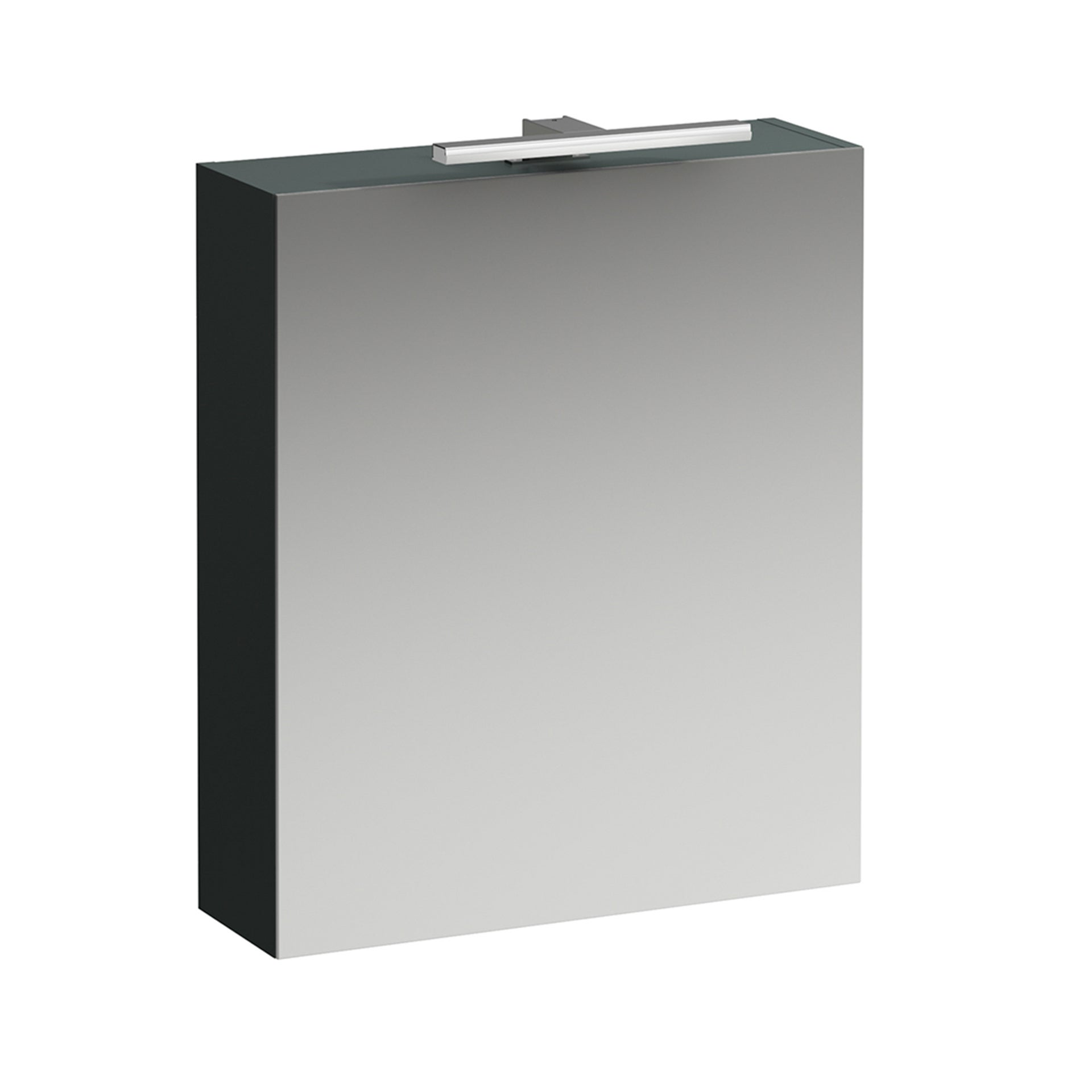 Retrovisor de base 600 mm, 1 puerta, elemento de luz led, bisagra a la izquierda, color: gris tráfico