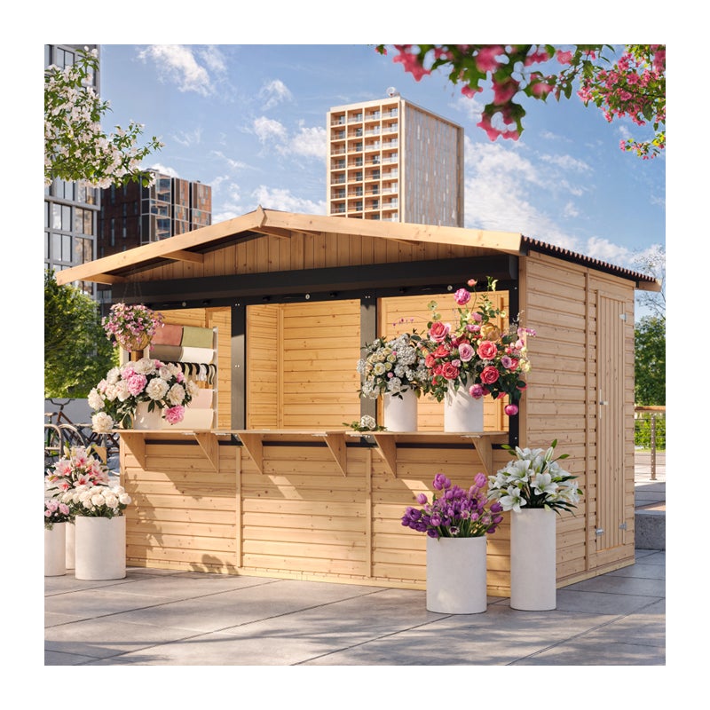 Drewniany kiosk ogrodowy – 263 x 336 cm / 6 m² – TIMBELA M150AZ