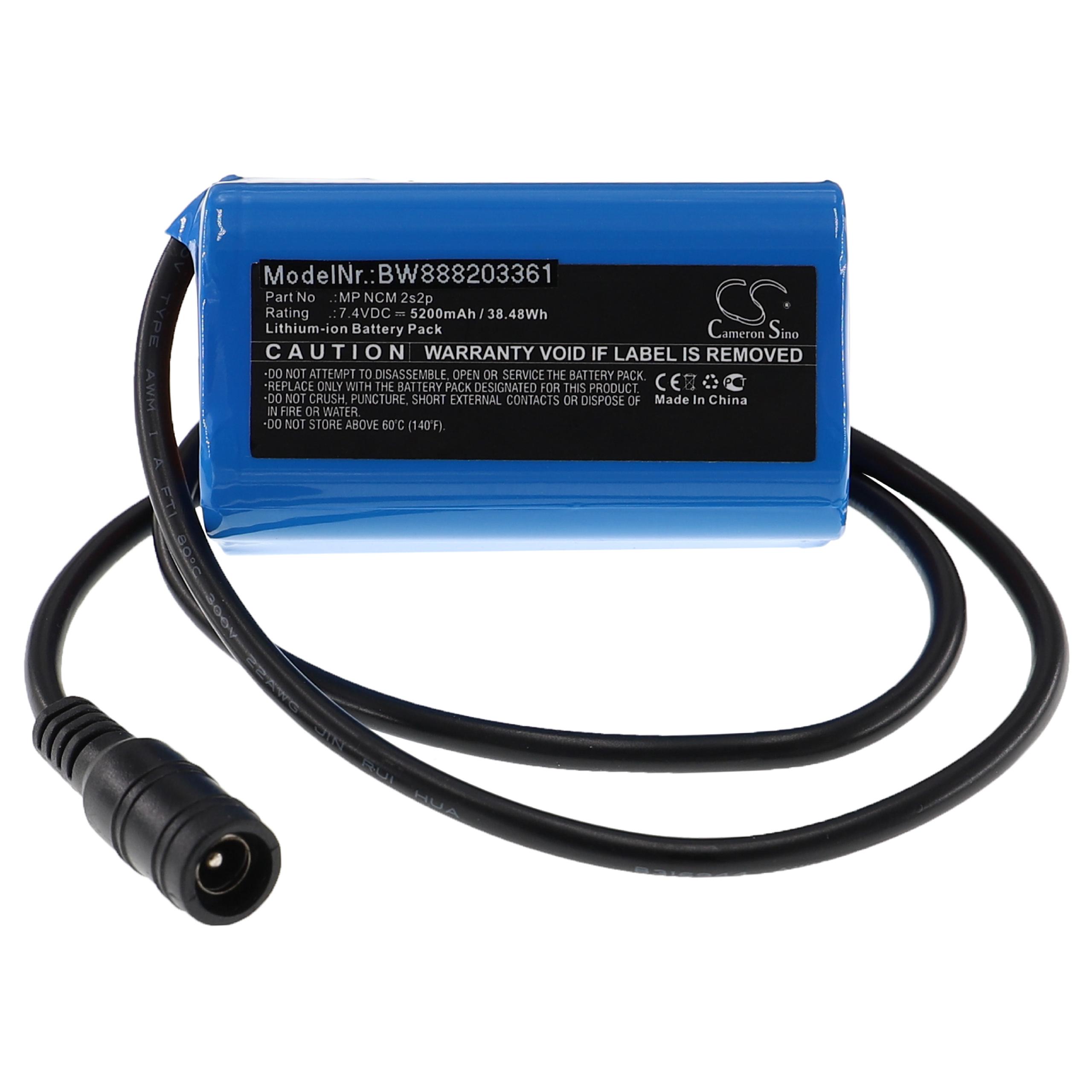 Vhbw Bloc de batteries pour lampes de vélo éclairage phare (9000mAh, 8 Vhbw Bloc de batteries pour lampes de vélo éclairage phare (9000mAh, 8