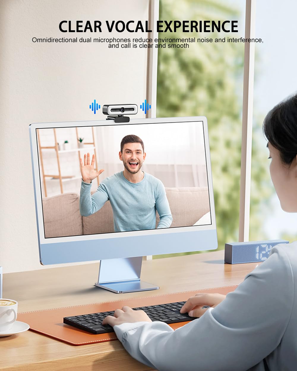 Webcam 4K UHD avec anneau lumineux pour PC,caméra Web 1080p 60 FPS ...