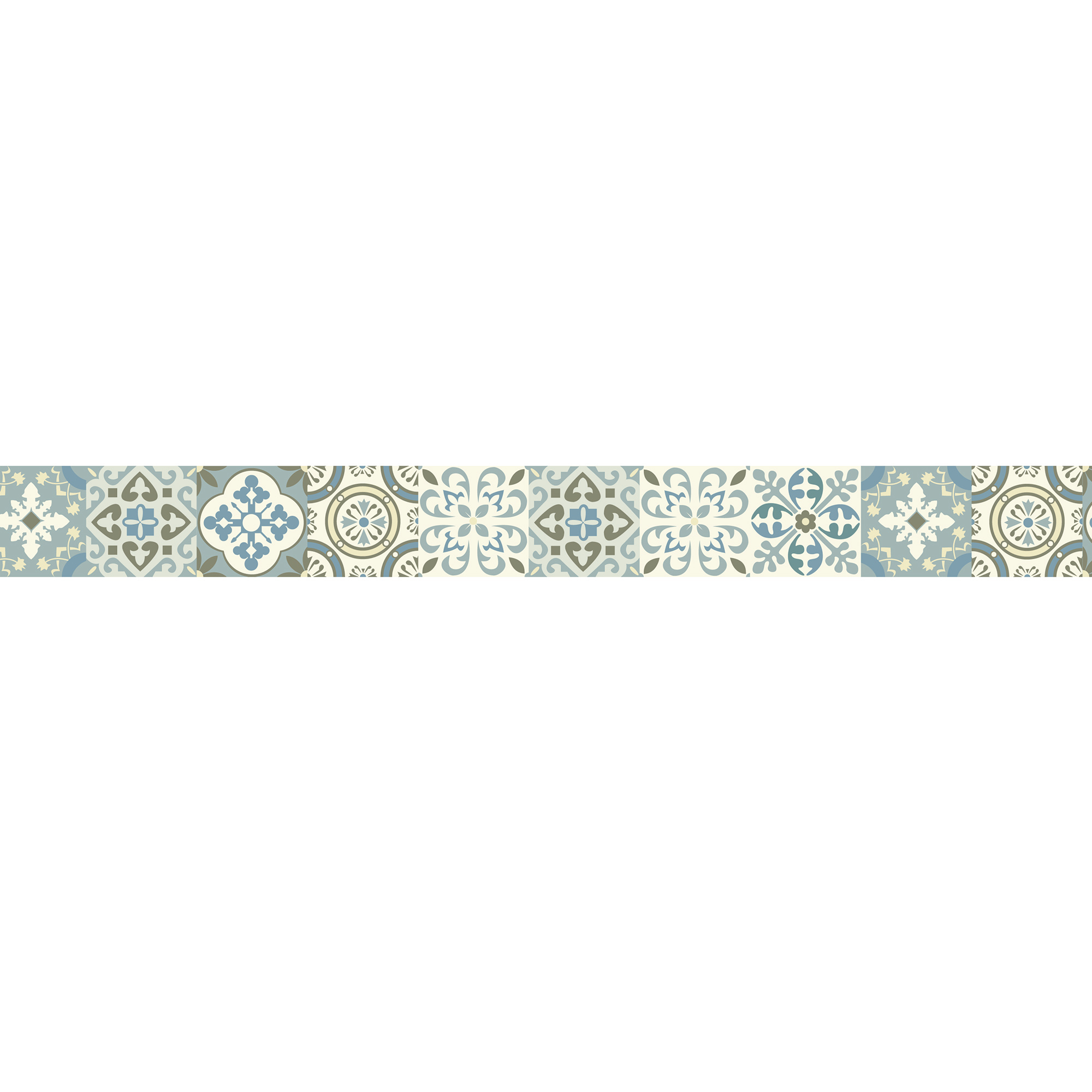 Friso adhesivo decorativo, motivo de baldosas hidráulicas estilo antiguo de Borgatella, 5 cm x 300 cm - 2
