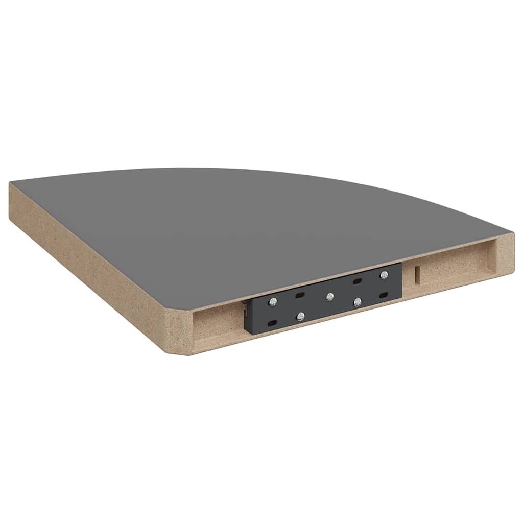 Étagère d angle flottante gris brillant 35x35x3,8 cm MDF - 7