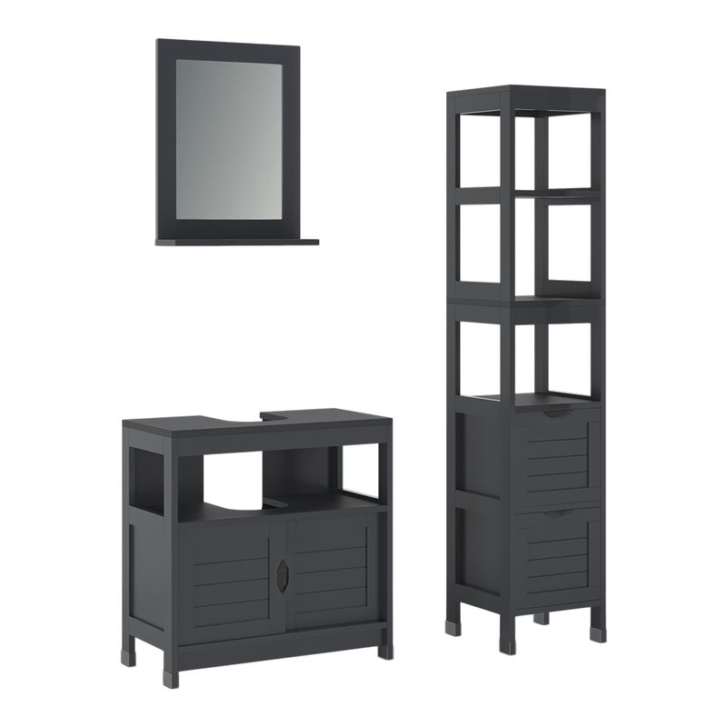 Vicco Zestaw mebli łazienkowych Vilda, Szary, 3 części