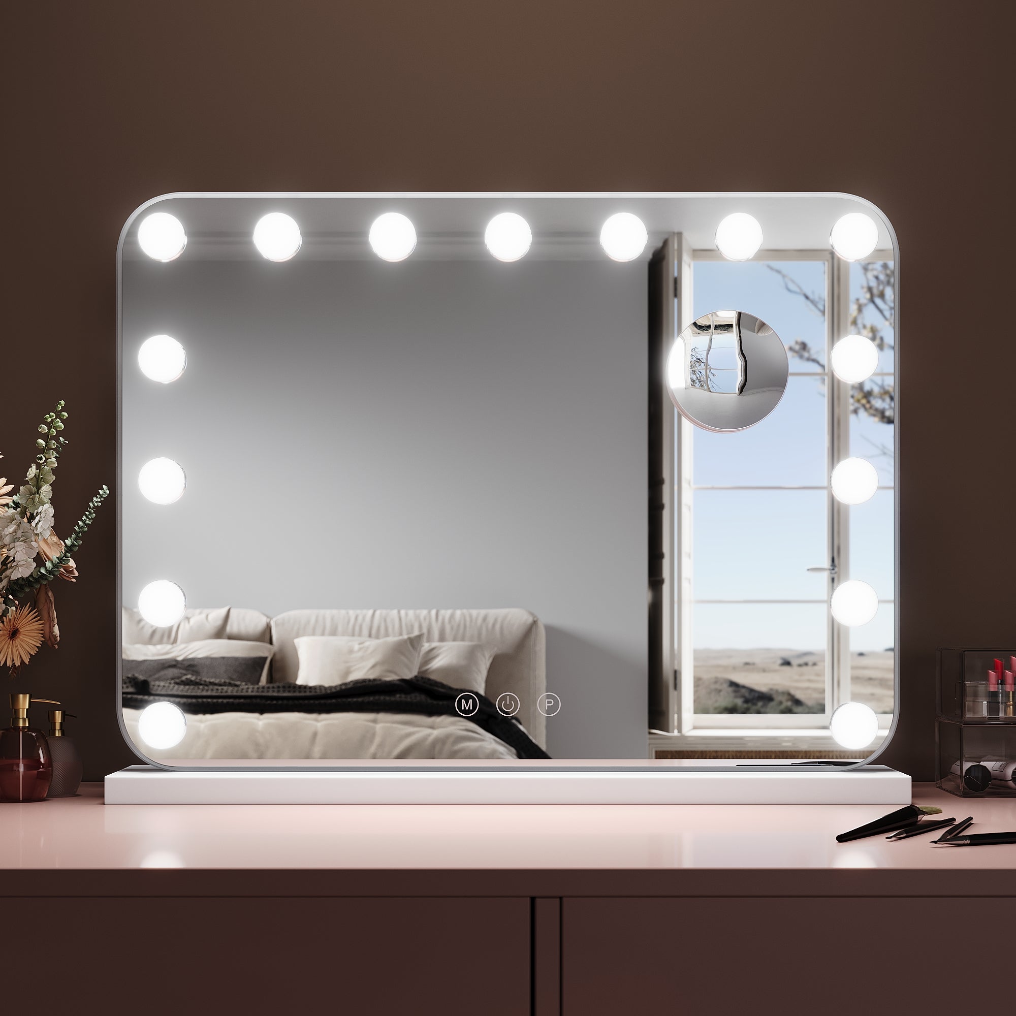 Miroir Professionnel Non Inversé - Miroir De Maquillage Personnel Image Réelle Précise