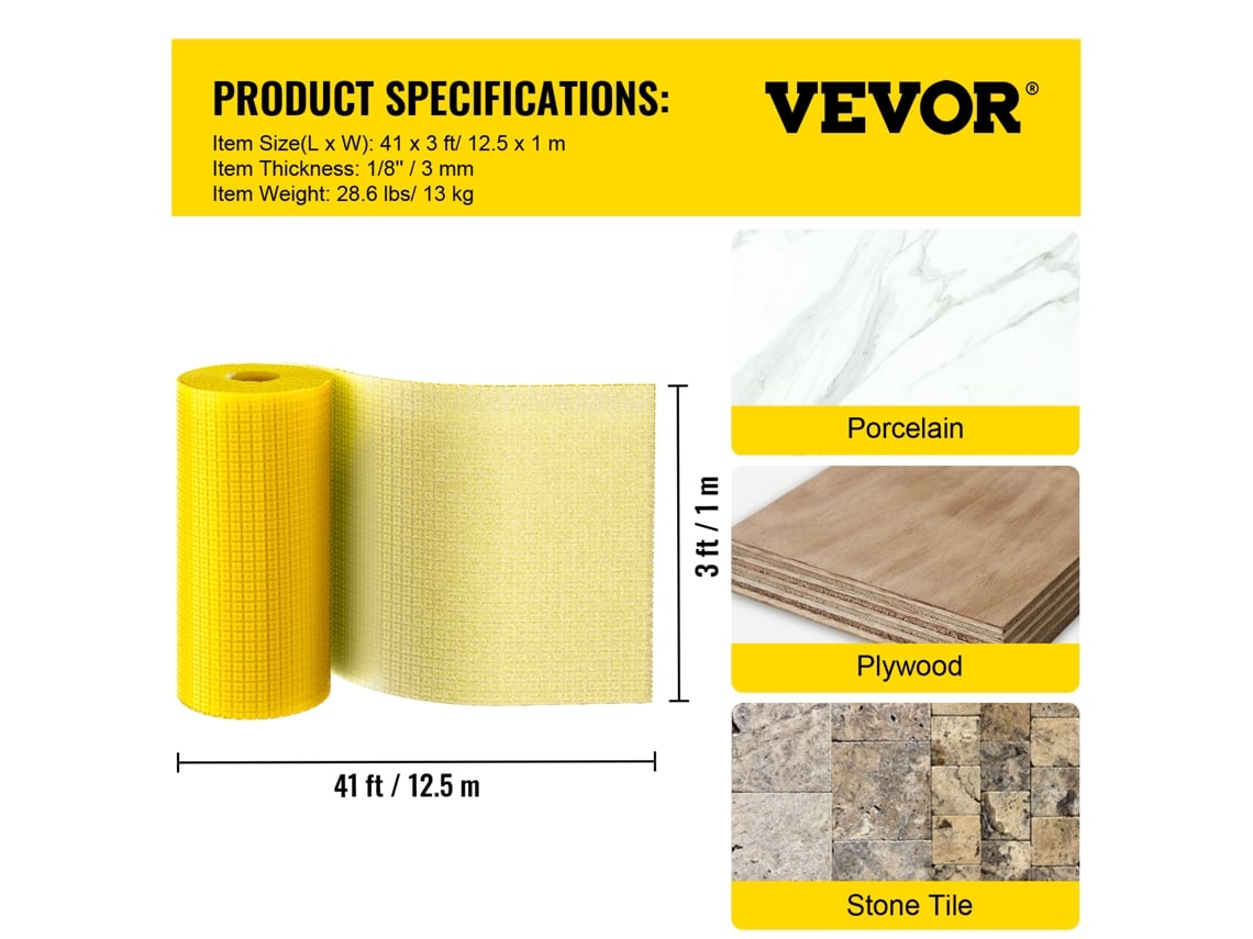 Membrane DITRA-HEAT De Découplage Pour Câbles électriques De Plancher Chauffant 14 Depaisseur 0017 4213