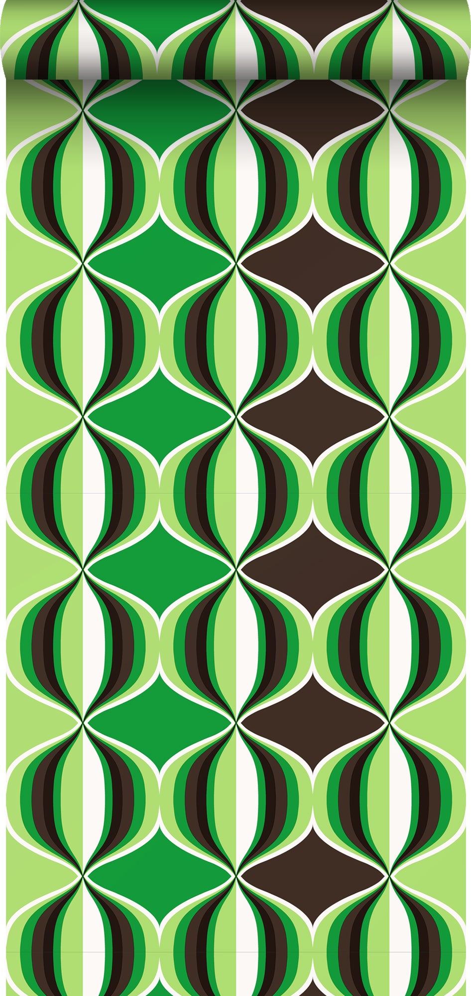 Tapeta motyw graficzny zielonym - 53 cm x 10.05 m - SANDERS &amp; SANDERS