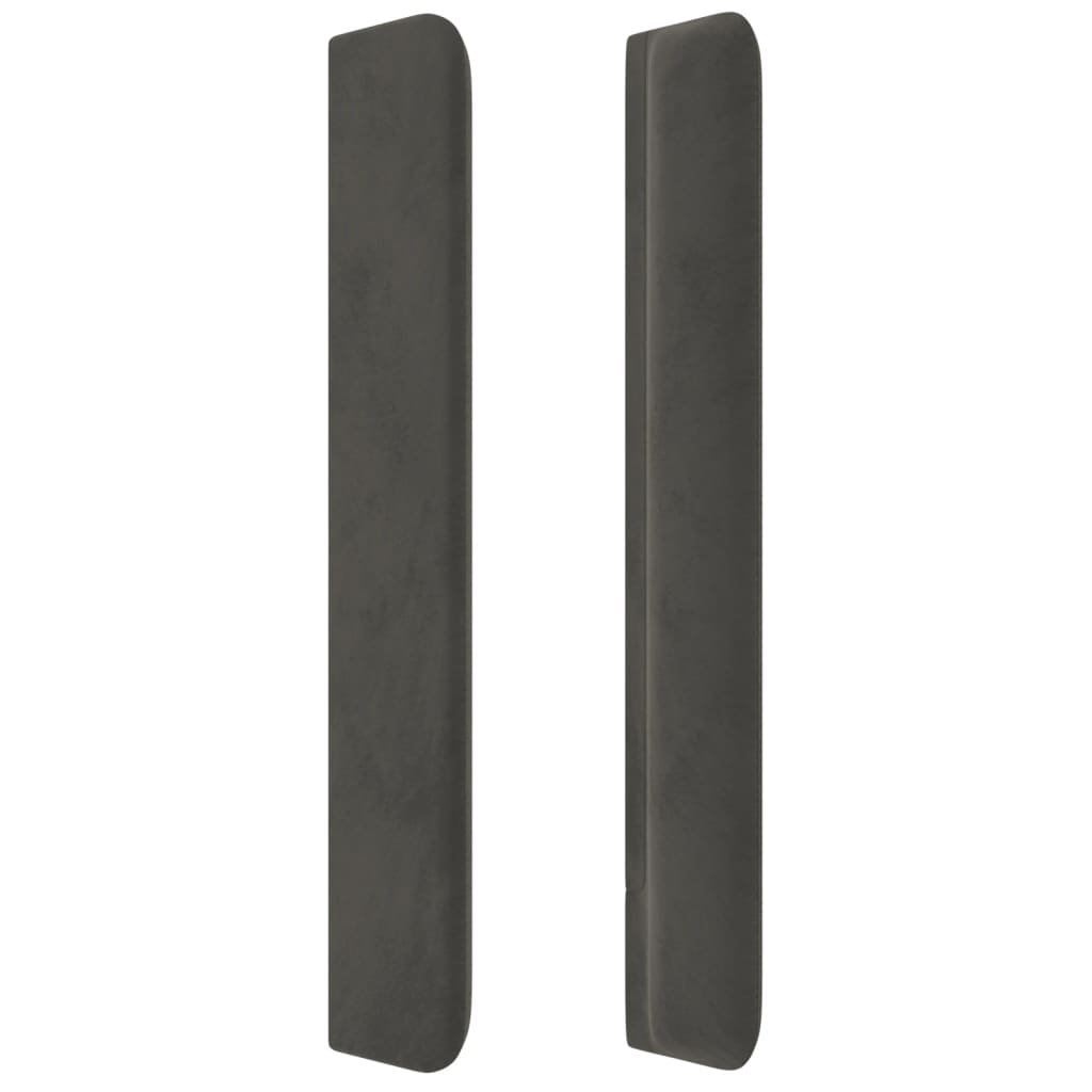 vidaXL Tête de lit avec oreilles Gris foncé 103x16x118/128 cm Velours - 4