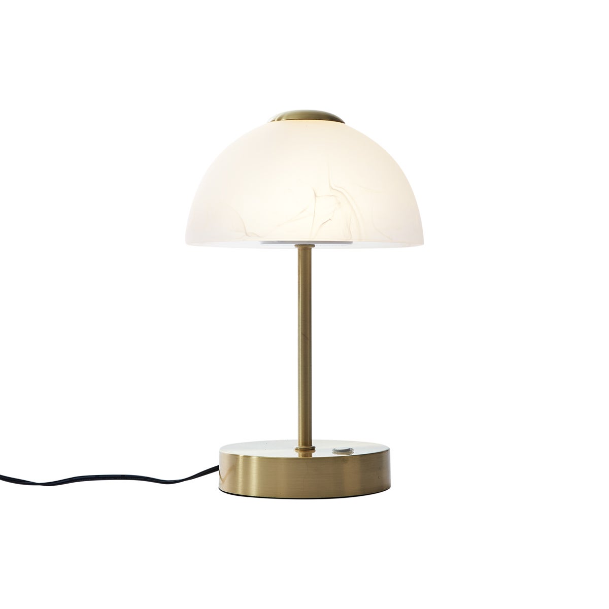 Qazqa designerski lampa stołowa ze szkłem - Joya - gold, okrągły, led zintegrowana 2.7w zestawie, Integrated led, 2700k, ciepła