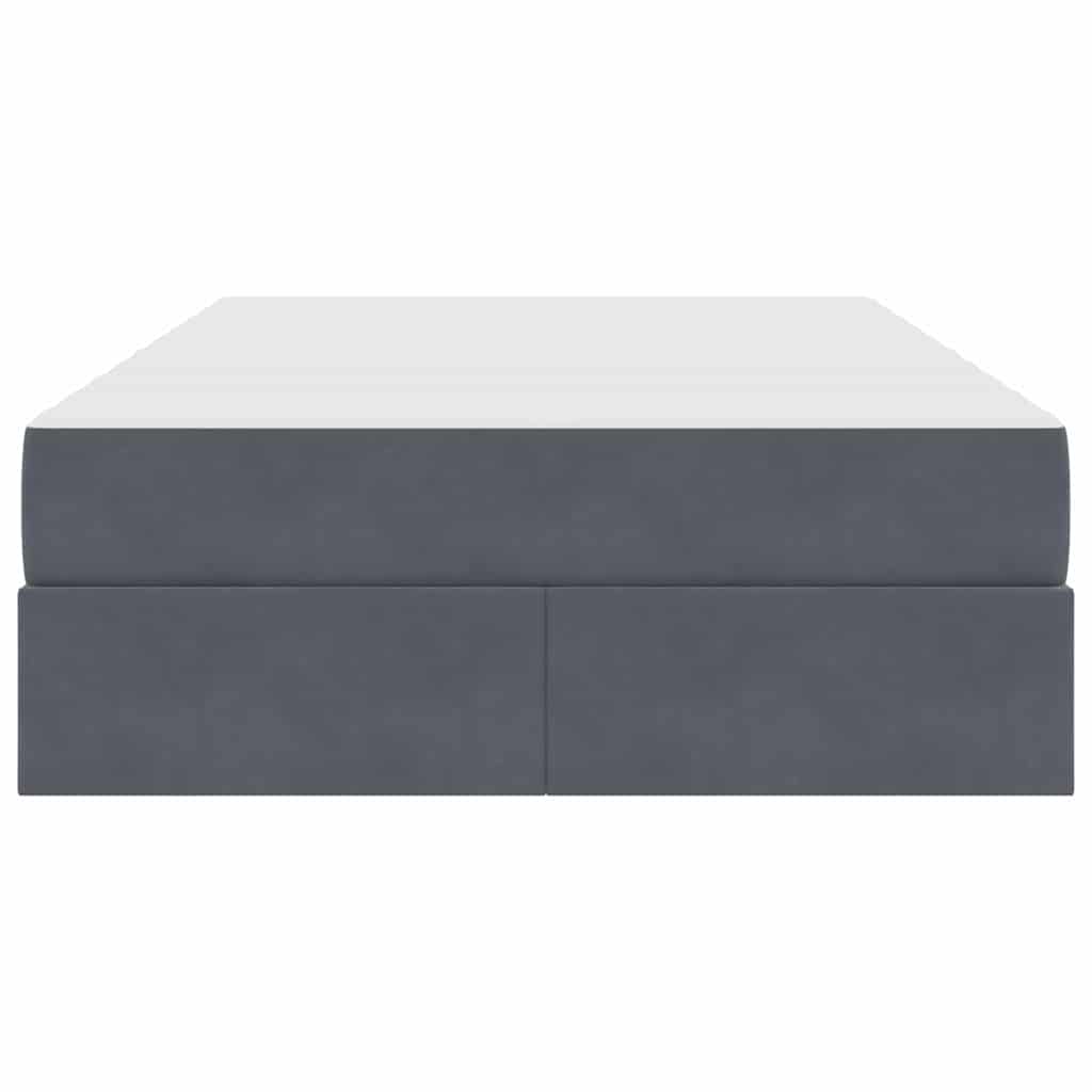 Lit avec rangement et matelas, gris foncé, 120 x 200 cm, velours - 7