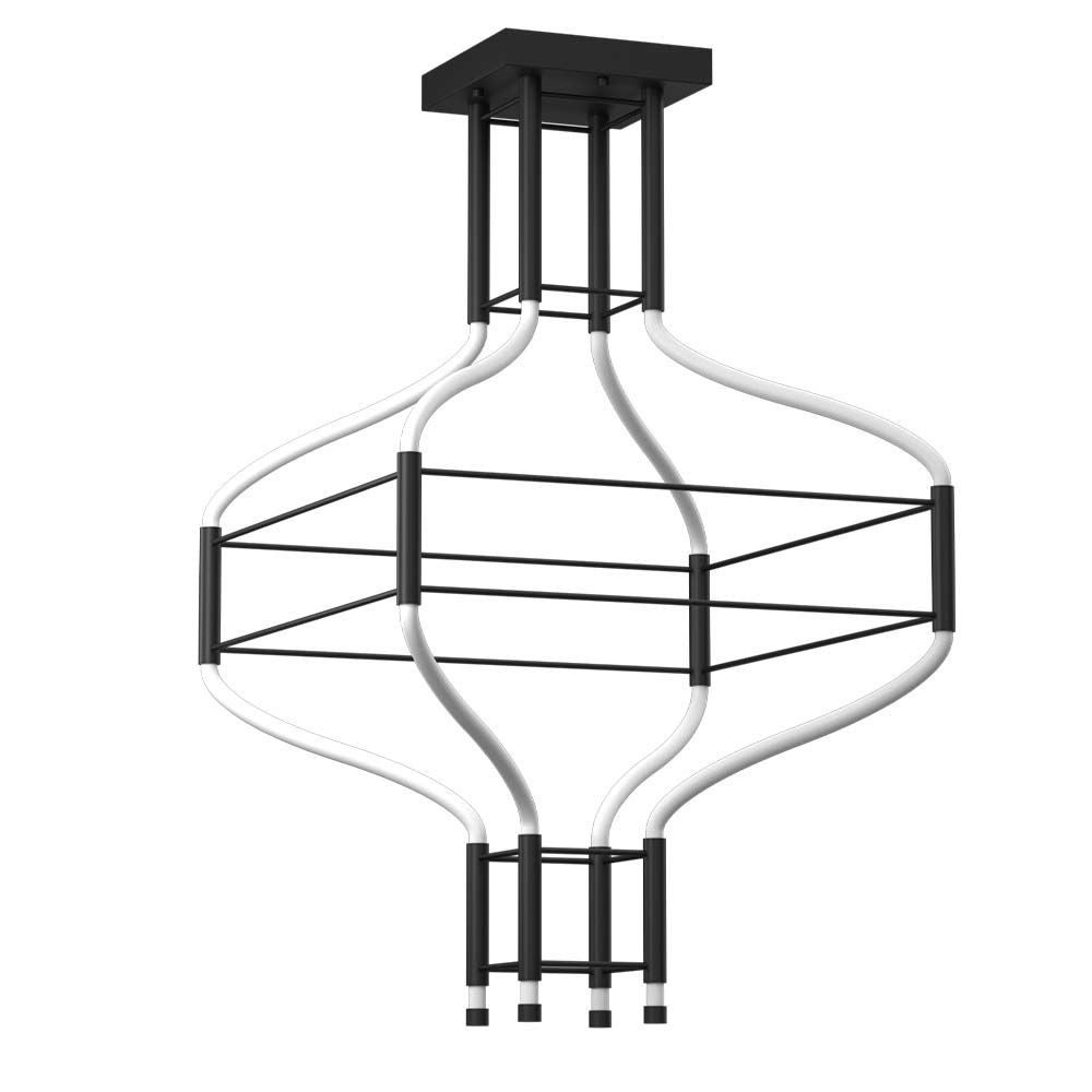 Lampa wisząca ALHA LED 94W Ciepła biel 11429lm czarno-biała wym: 100 x 61,4 x 61,4 cm Dohar