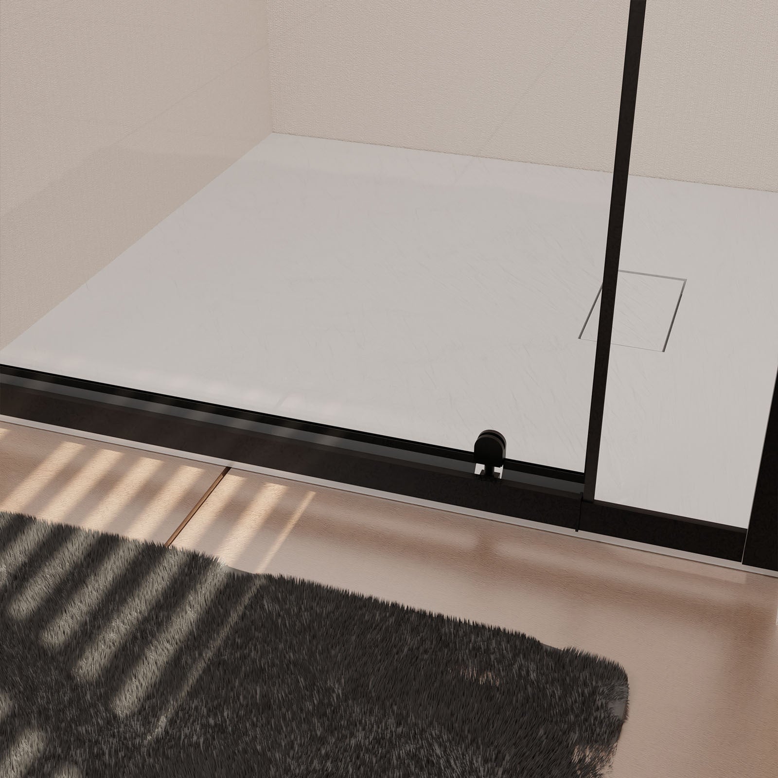 Porta doccia Pivotante Nera 80-90x185 cm - Estensibile da 78 a 90 cm - BLACK SLIDE 80 90 - 9