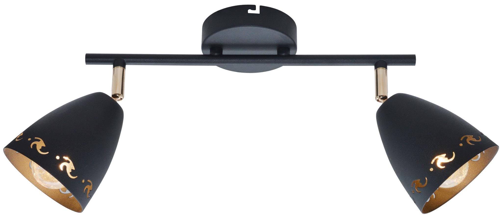 Reflektor sufitowy spot natynkowy Coty listwa czarno-złoty 2xE14x40W wym: 50 x 10 cm metal Candellux