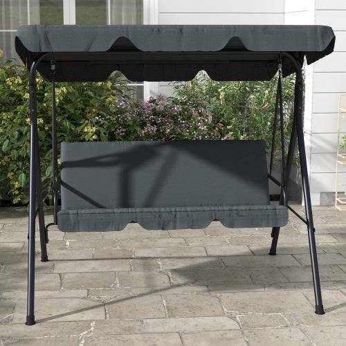 Balancelle avec coussin d'assise, balancelle de jardin 3 places avec pare-soleil réglable, capacité de charge jusqu'à 240 kg, 172 x 110 x 153 cm - 7
