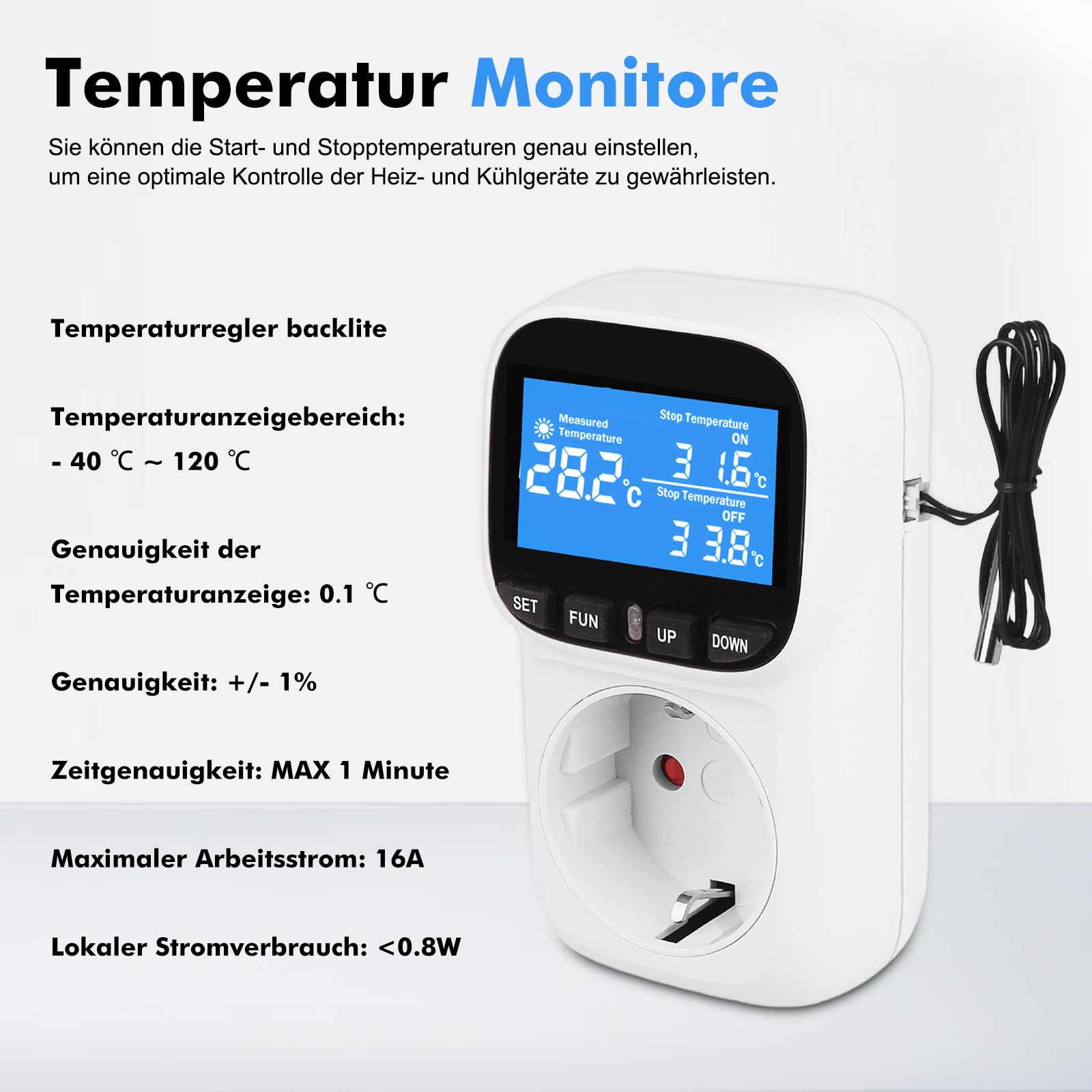 Regolatore di temperatura Acquario Termostato Prese