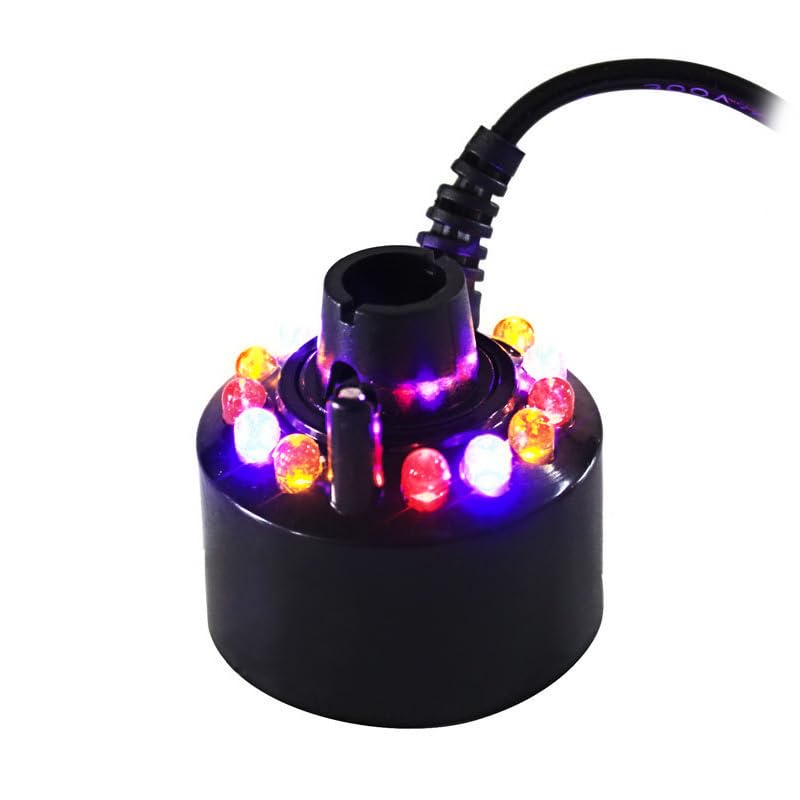 Brumisateur à Ultrasons 12 LED Colorées - Fontaine, Étang, Décoration - Humidificateur/Brouillard Avec Adaptateur