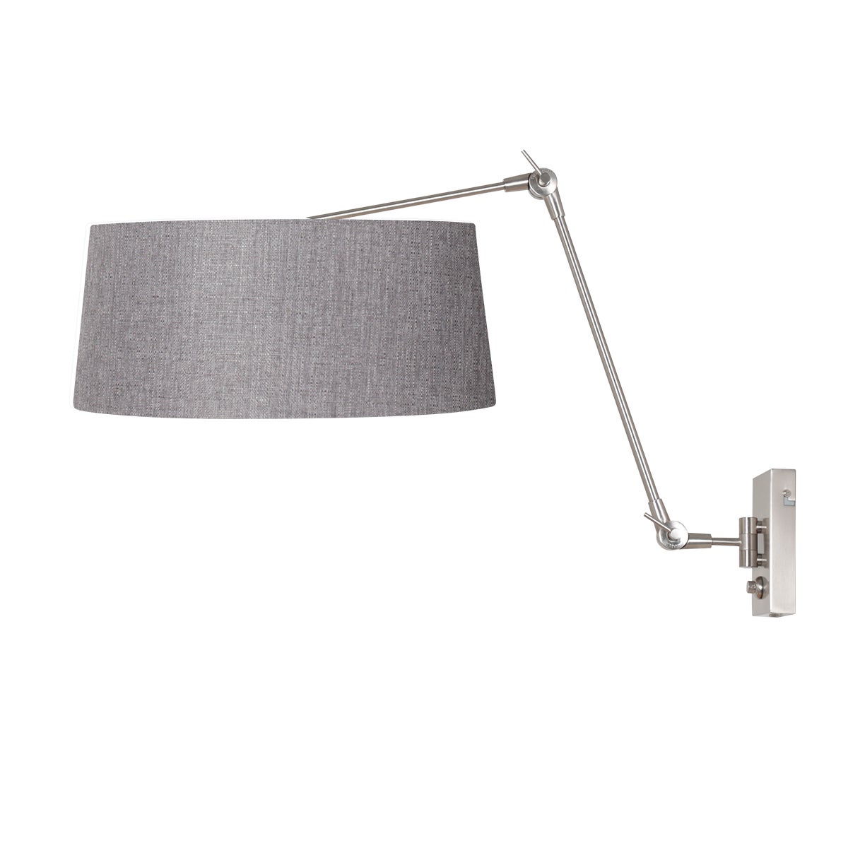 Steinhauer - lampada da parete - Prestige Chic - acciaio - metallo tessile - lampada da lettura - E27 - 4700ST - 2