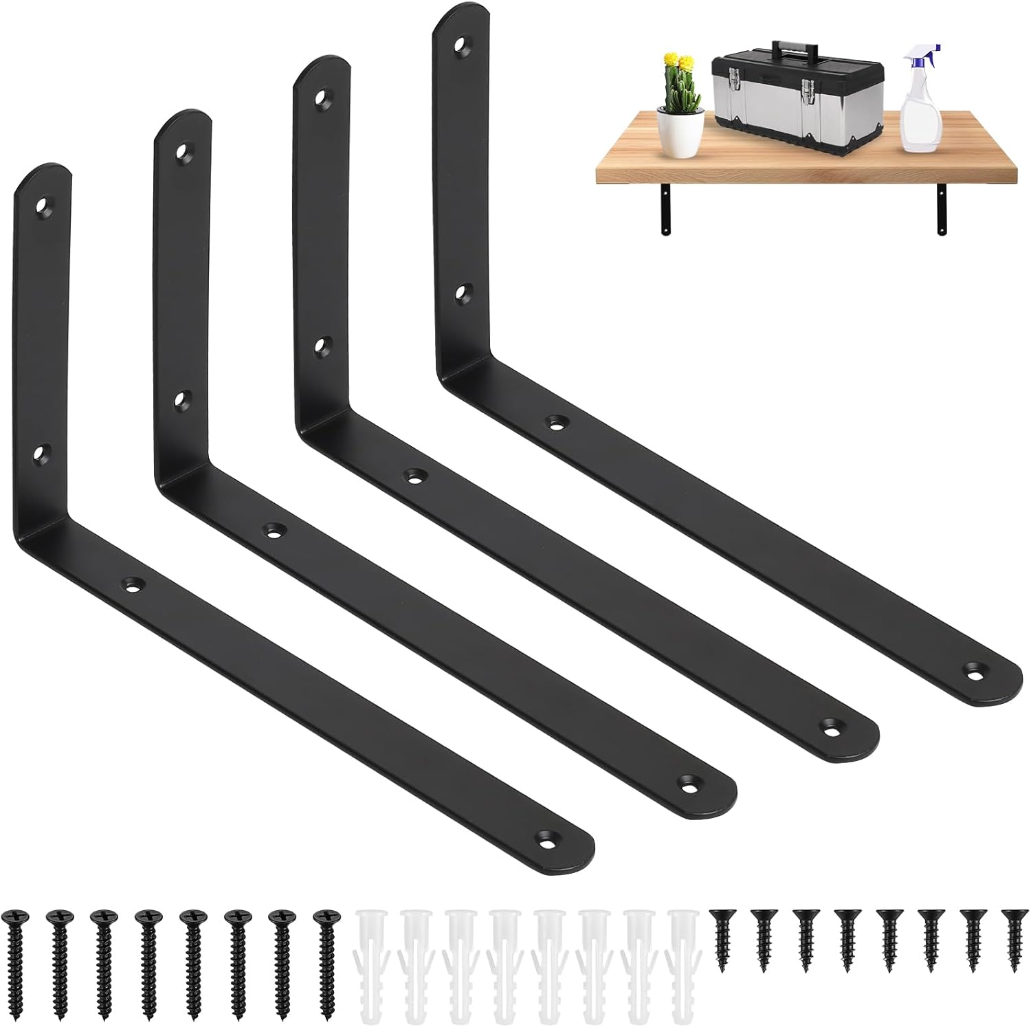 Lot De 4 Equerre Etagère,Equerre Charge Lourde Fixation Metal Etagere