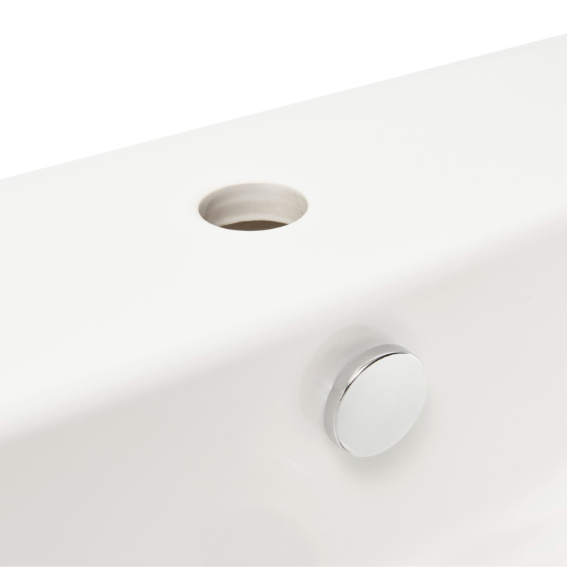 Integra 55x45x19 cm lavabo suspendu en céramique, trou pour robinetterie au milieu, avec trop-plein, blanc (7049-003-0001) - 3