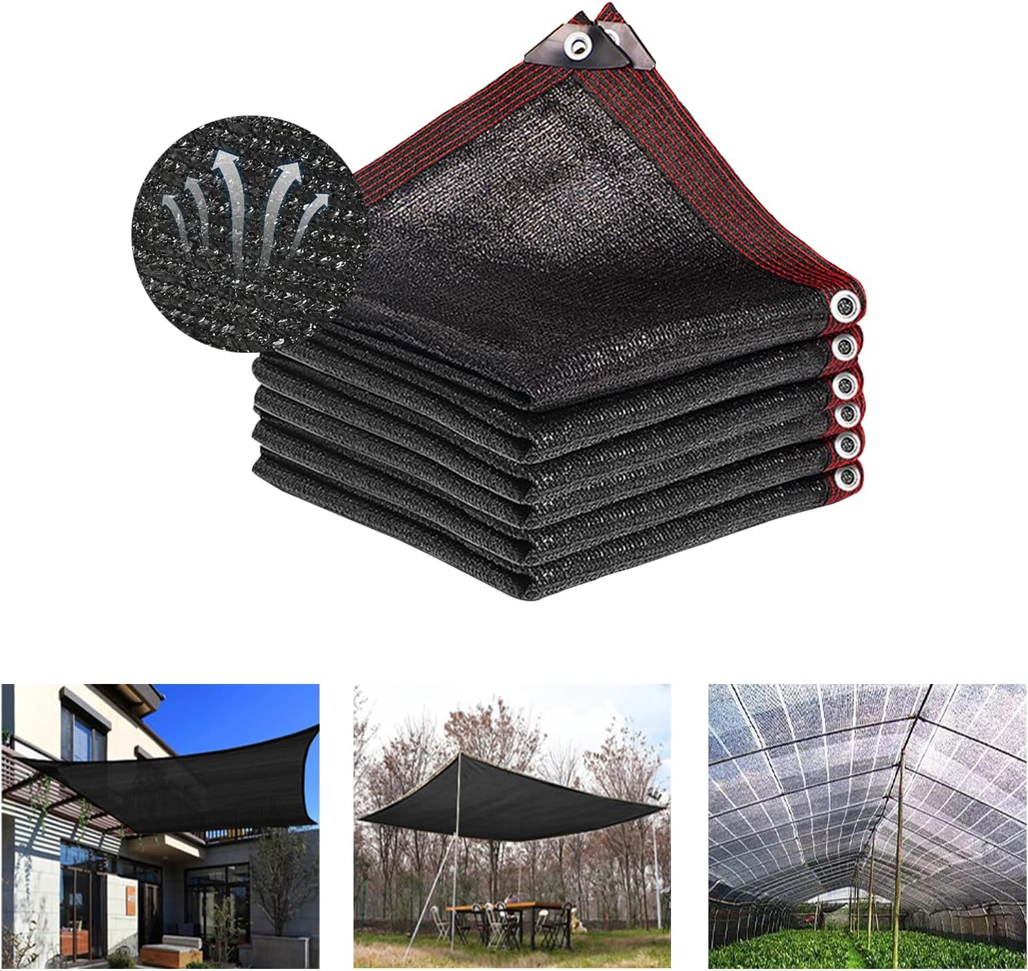 Czarna siatka antysmogowa z filtrem UV do altany, ogrodu, szklarni, na zewnątrz 2x10m