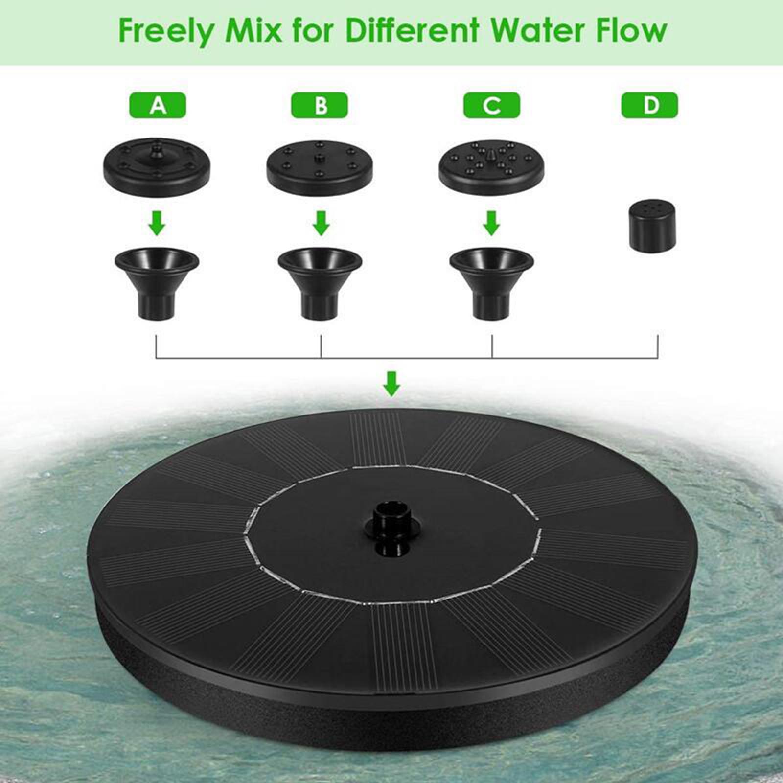 Fontaine solaire avec pompe à eau à 6 buses pour petit bassin, piscine ou jardin extérieur - 3