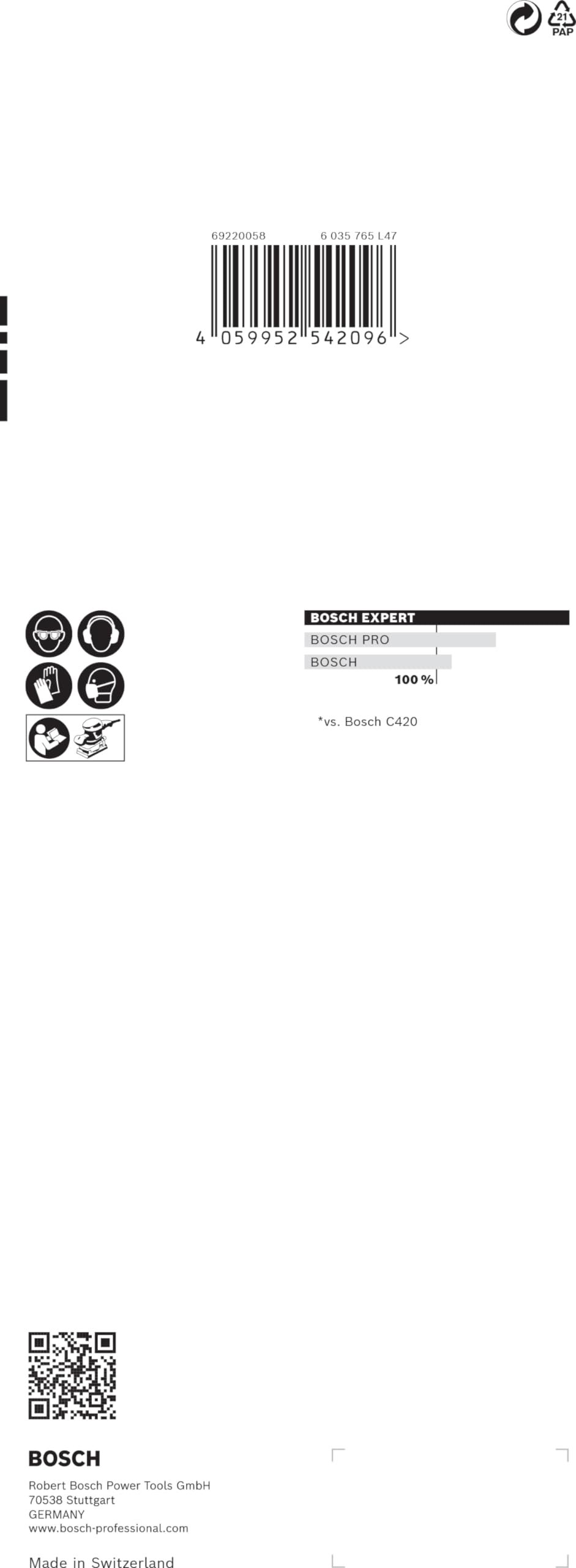 Bosch Professional 10x Carte abrasive Expert C470 con 8 fori (per Legno duro, Vernice su legno, 93x230 mm, Grana 100, accessorio Levigatrice orbitale) - 9