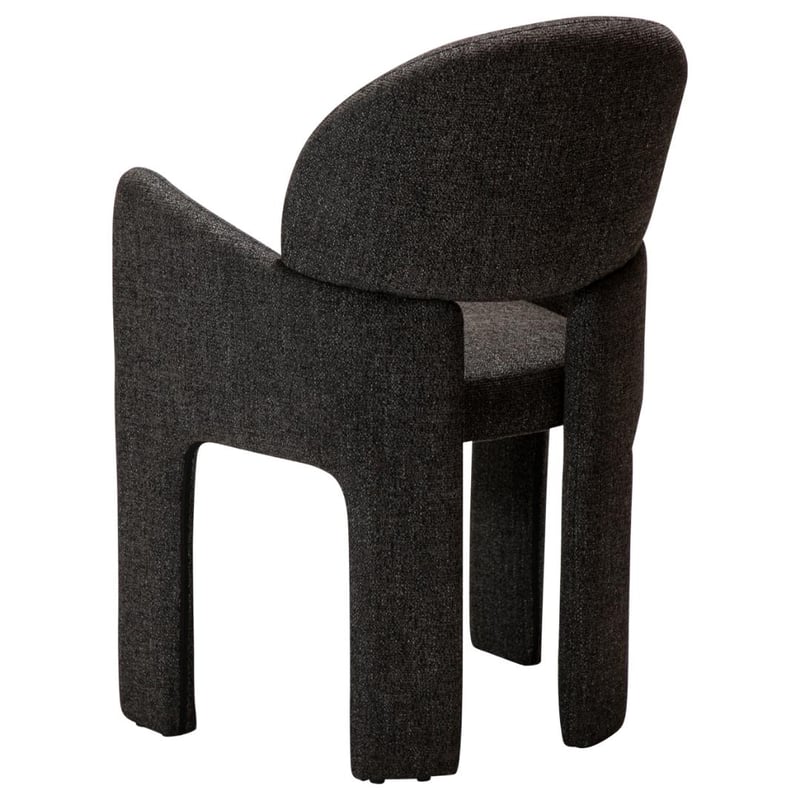 Aole Dan-Form krzesło stołowe z podłokietnikami bouclé czarny.