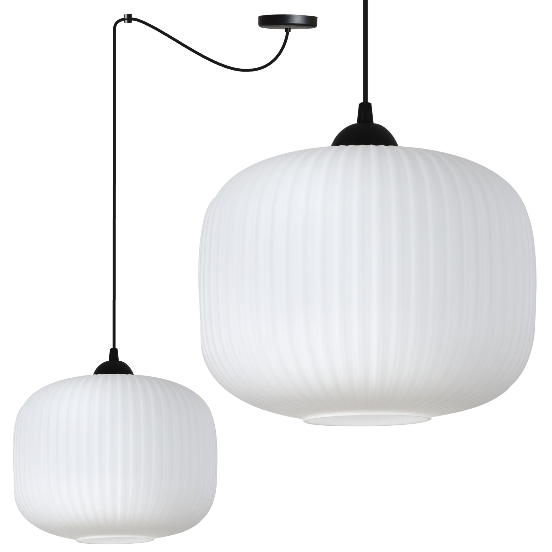 Lampa sufitowa wisząca Riffle Pająk loft 1xE27 klosz walec 25cm biały Light Home LH