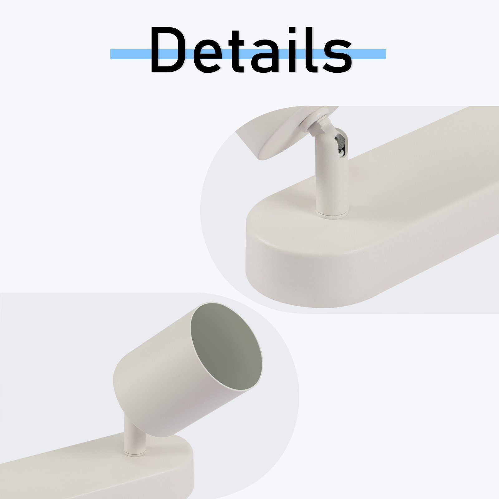 NETTLIFE 2 Focos blancos de techo para pasillo GU10 Lámpara de pared giratoria moderna para sala de estar, cocina, dormitorio y comedor - 5