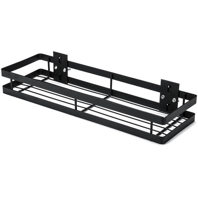 Półka prysznicowa półka kuchenna śruba stal czarna 40 x 12 x 5,5 cm