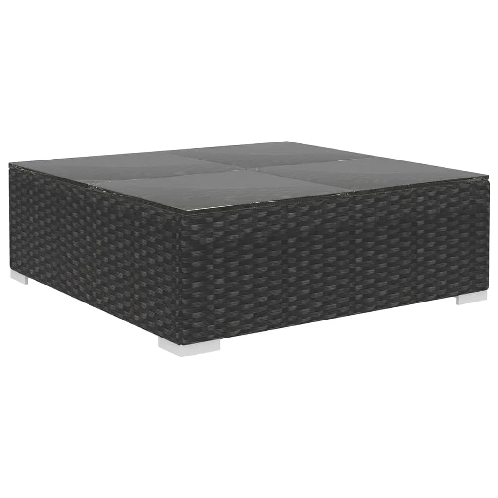 Maison Exclusive - Set Divani da Giardino 5 pz con Cuscini in Polyrattan Nero - 7
