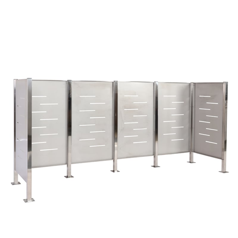 Ogrodzenie pojemnika na odpady HWC-J55, obudowa pojemnika na odpady, przechowywanie pojemnika na odpady, 150x325x85cm metal ~ stal nierdzewna