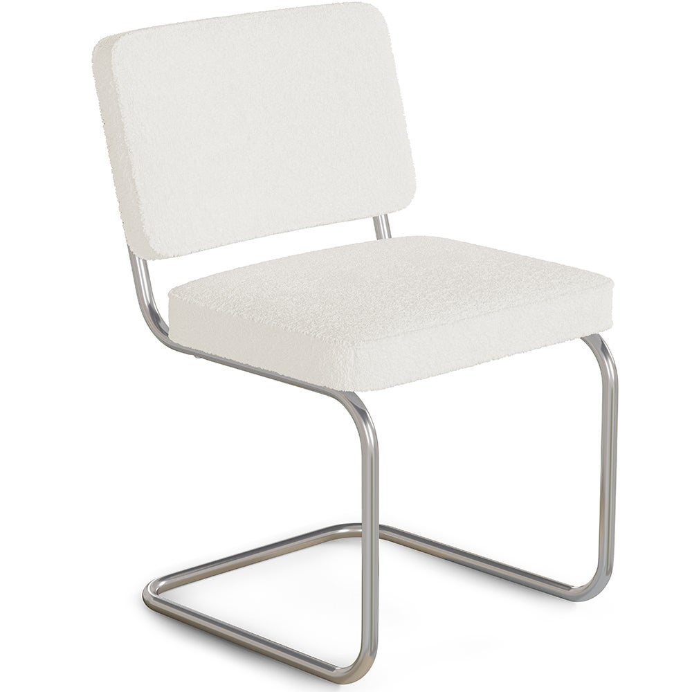 Fauteuil Blanc En Bouclette Fausse Fourrure Tapissée - Boucles Blanches - Oysa Blanc | Leroy Merlin
