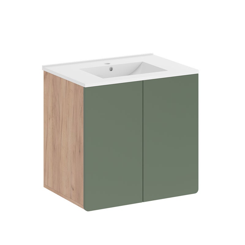 Vicco Zestaw mebli łazienkowych Izan, Goldkraft dąb/zielony,
