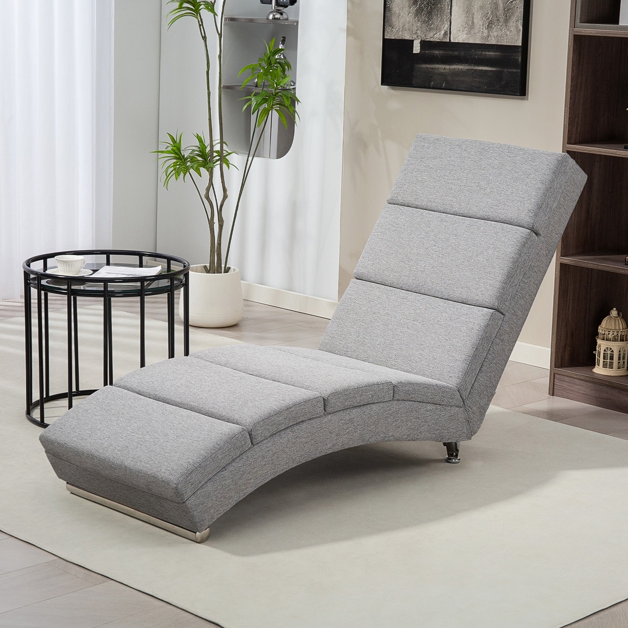 Poltrona Relax Da Pavimento HOMCOM | Convertibile In Chaise Longue | Grigio - Foto 6