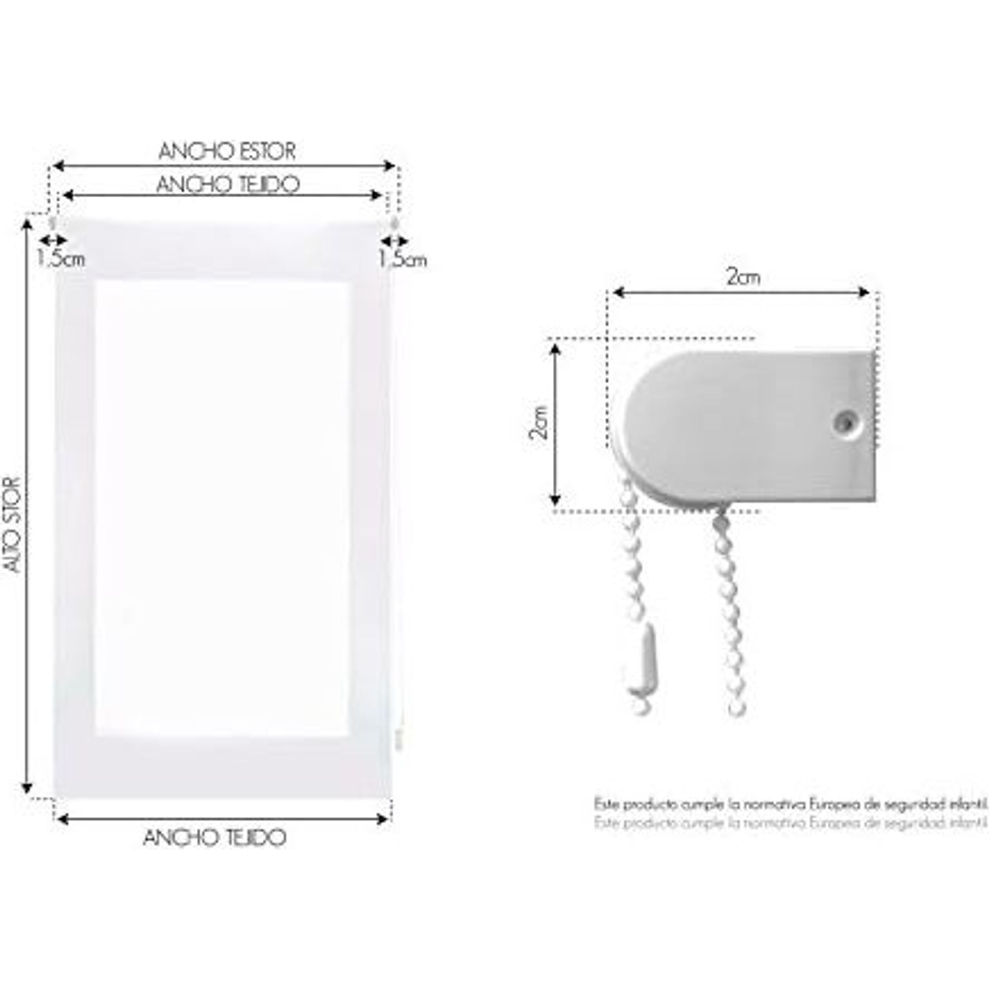 ECOMMERC3 | Tenda a Rullo in Tessuto Misura 130x180 - Tenda a Rullo Facile Installazione a Parete o Soffitto - 2