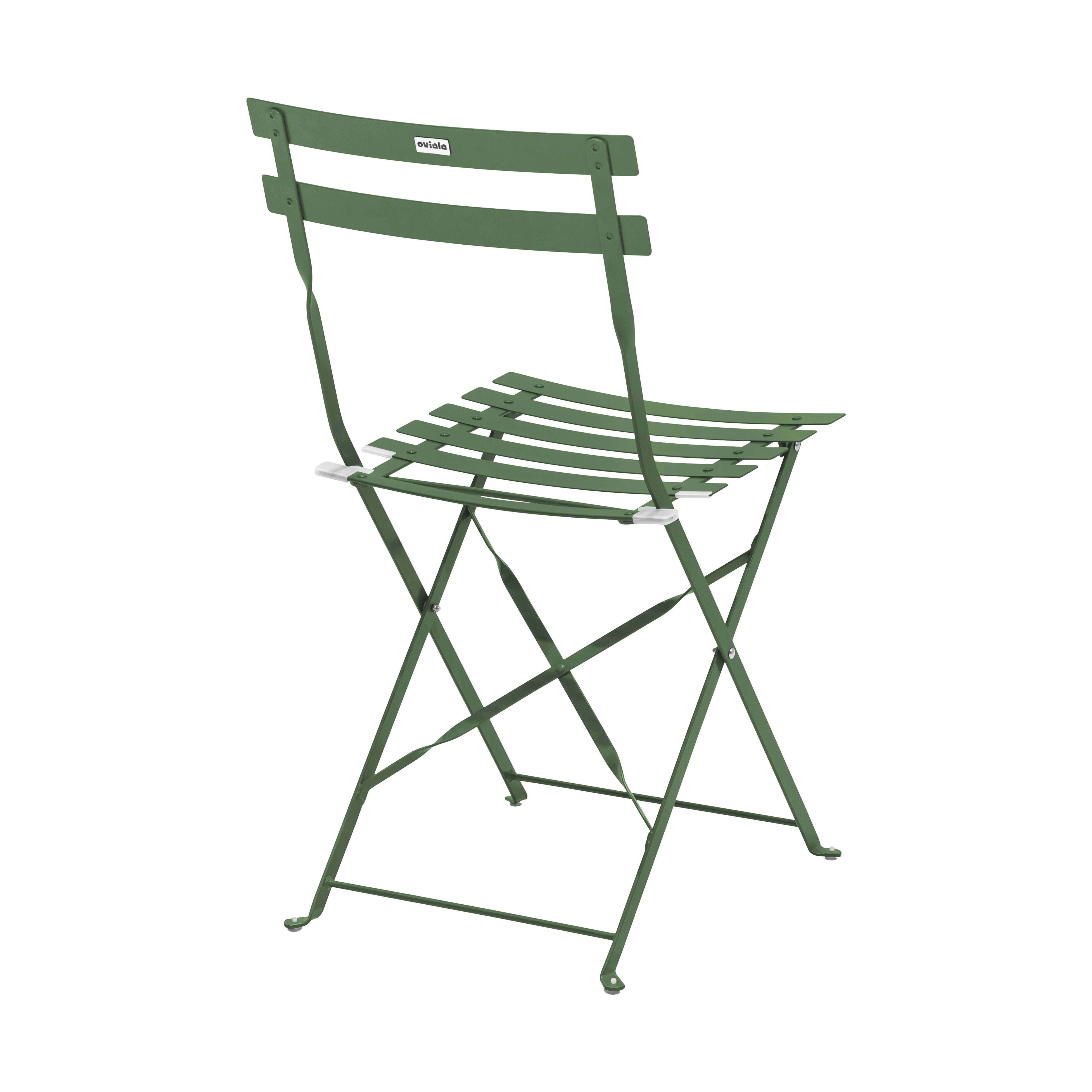 Chaise de jardin pliable sans coussin Rome en Acier Vert - 3