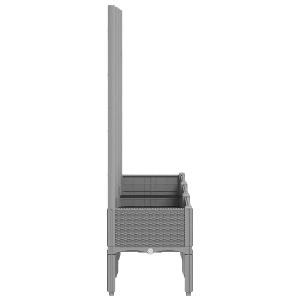 Maison Exclusive - Vaso/floreira jardim c/ treliça 120x40x142 cm PP cinzento-claro - 4