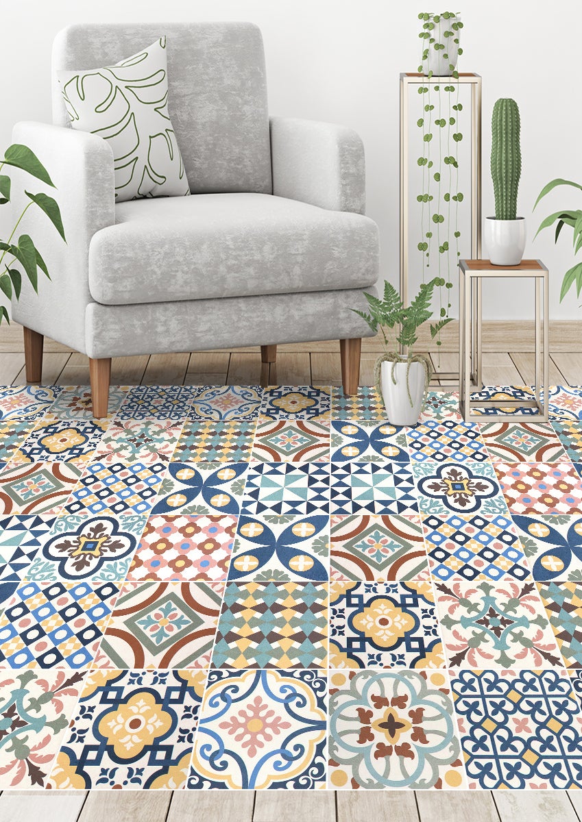 Tappeto antiscivolo in vinile puig i Cadafalch 120x150 cm - PVC stampato, lavabile, ignifugo, per il salotto o la cucina, stile idraulico - 6