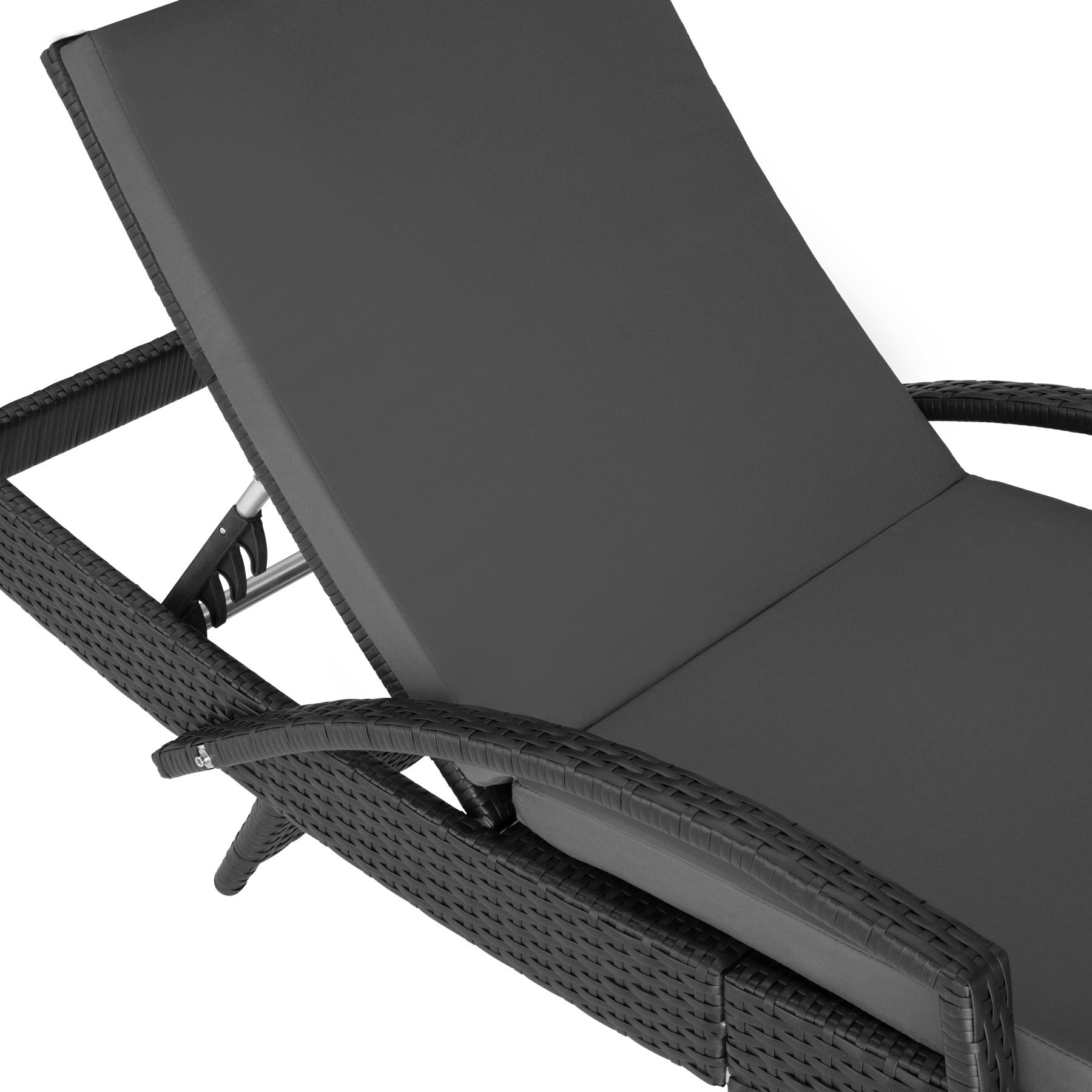 Bain de soleil en résine tressée et aluminium avec dossier réglable sur 5 positions TECTAKE - 5